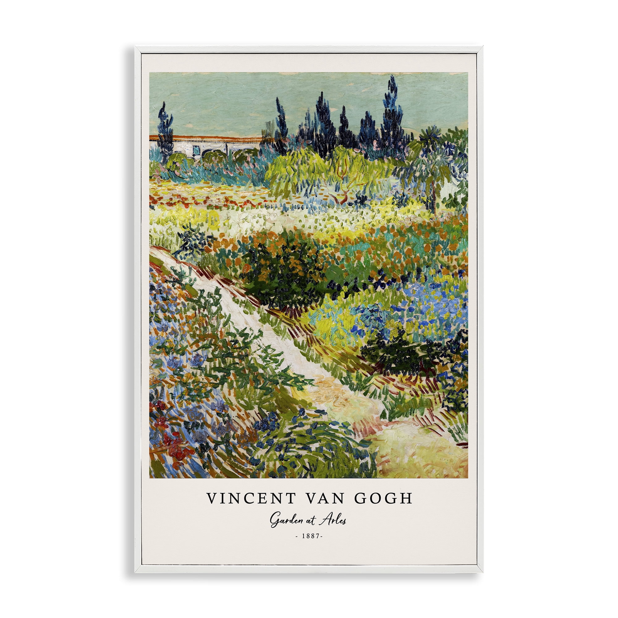 Stupell Industries Classic Garden At Arles White Framed Giclee Art, design by Vintage Hustle
