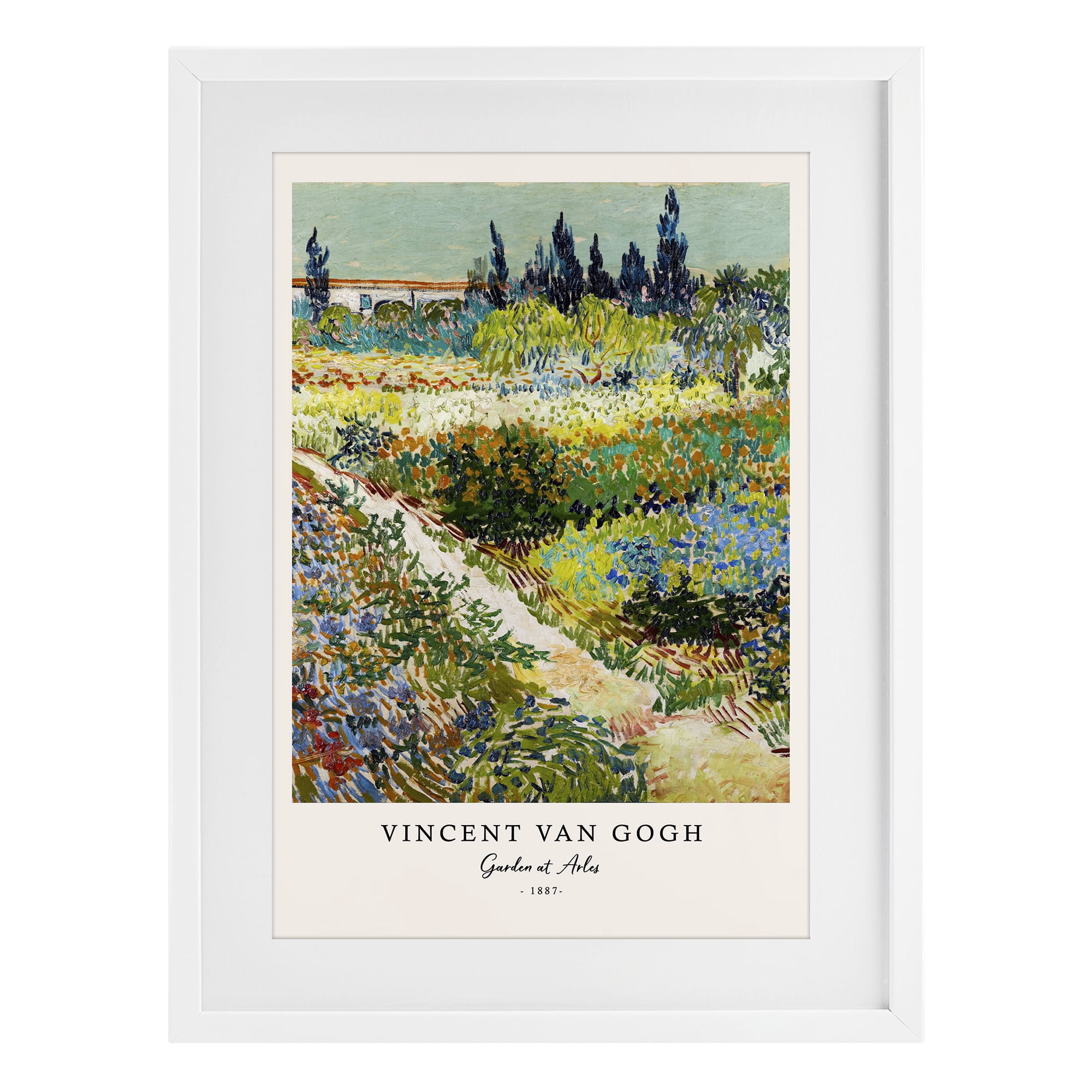 Stupell Industries Classic Garden At Arles White Framed Print Under Glass, design by Vintage Hustle