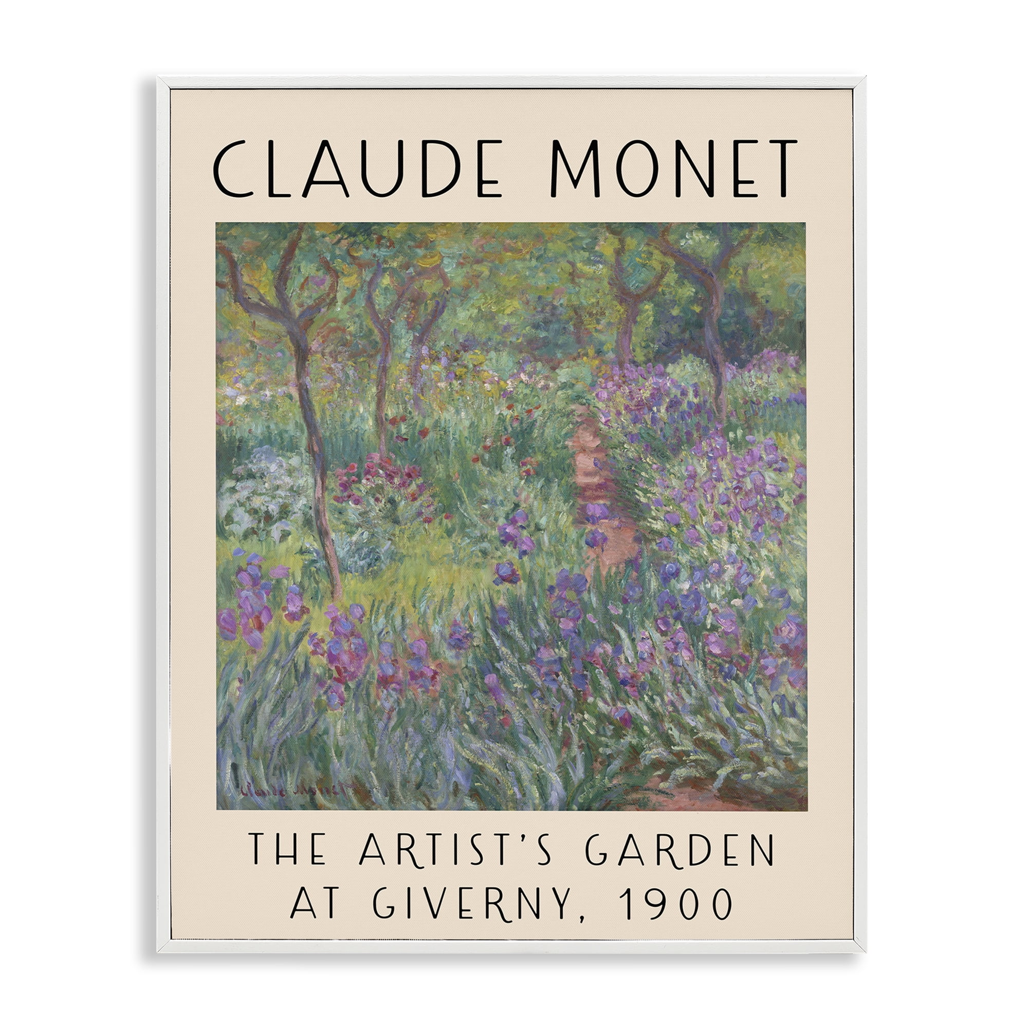 Stupell Industries Classic Garden by Monet Landscape & Nature Painting White Framed Art Print Wall Art, 16 x 20