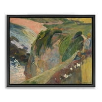 Stupell Industries Classic Gauguin Above The Sea Abstract Painting Black Floater Framed Canvas Art Print Wall Art, 21 x 17