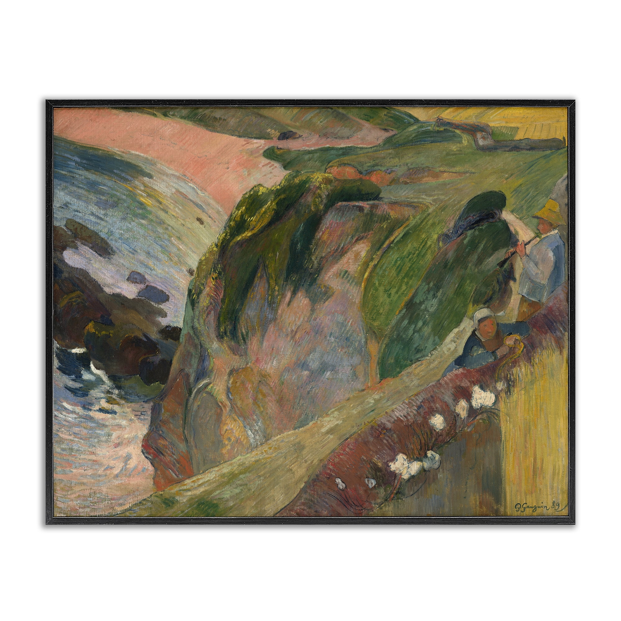 Stupell Industries Classic Gauguin Above The Sea Abstract Painting Black Framed Art Print Wall Art, 30 x 24