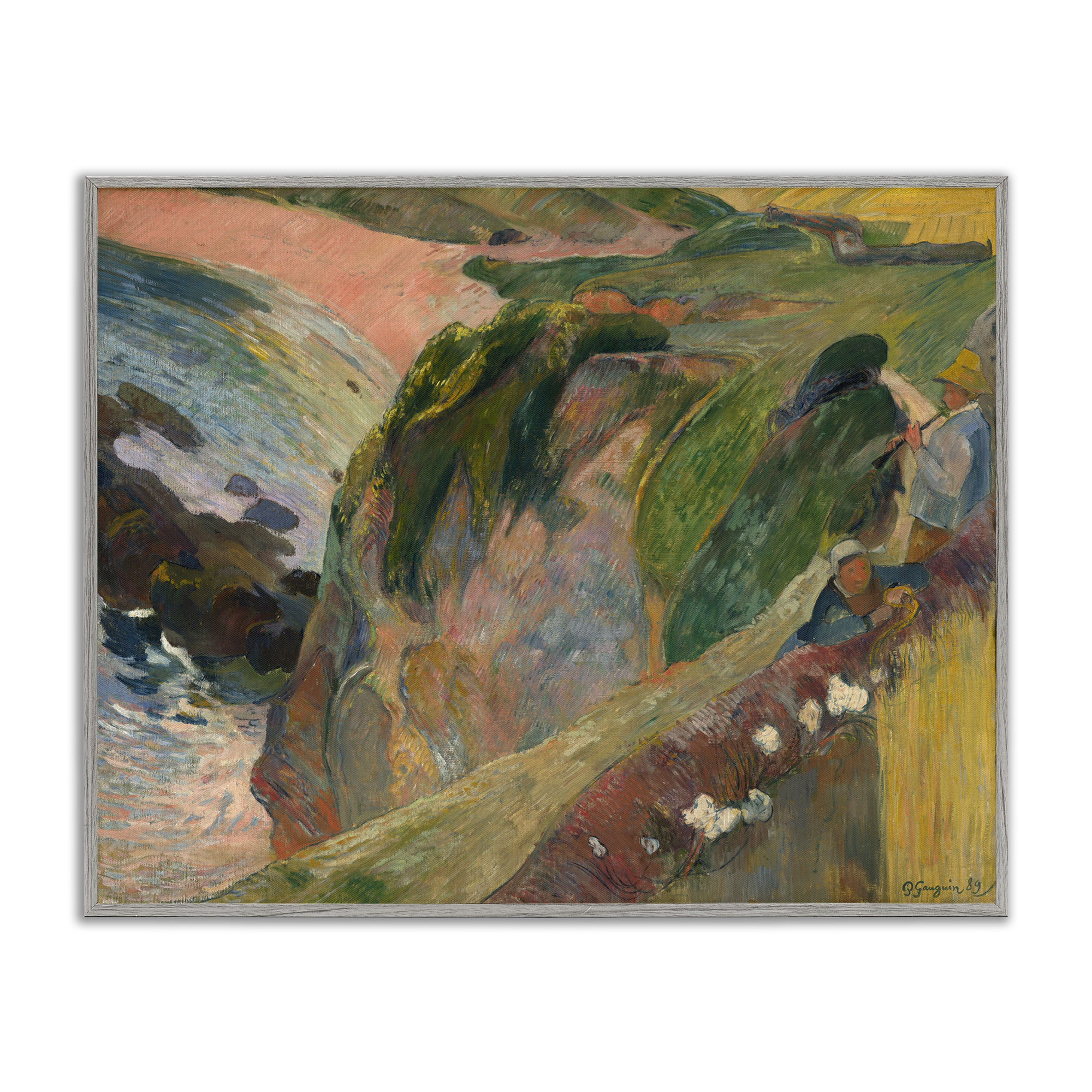 Stupell Industries Classic Gauguin Above The Sea Abstract Painting Gray Framed Art Print Wall Art, 20 x 16
