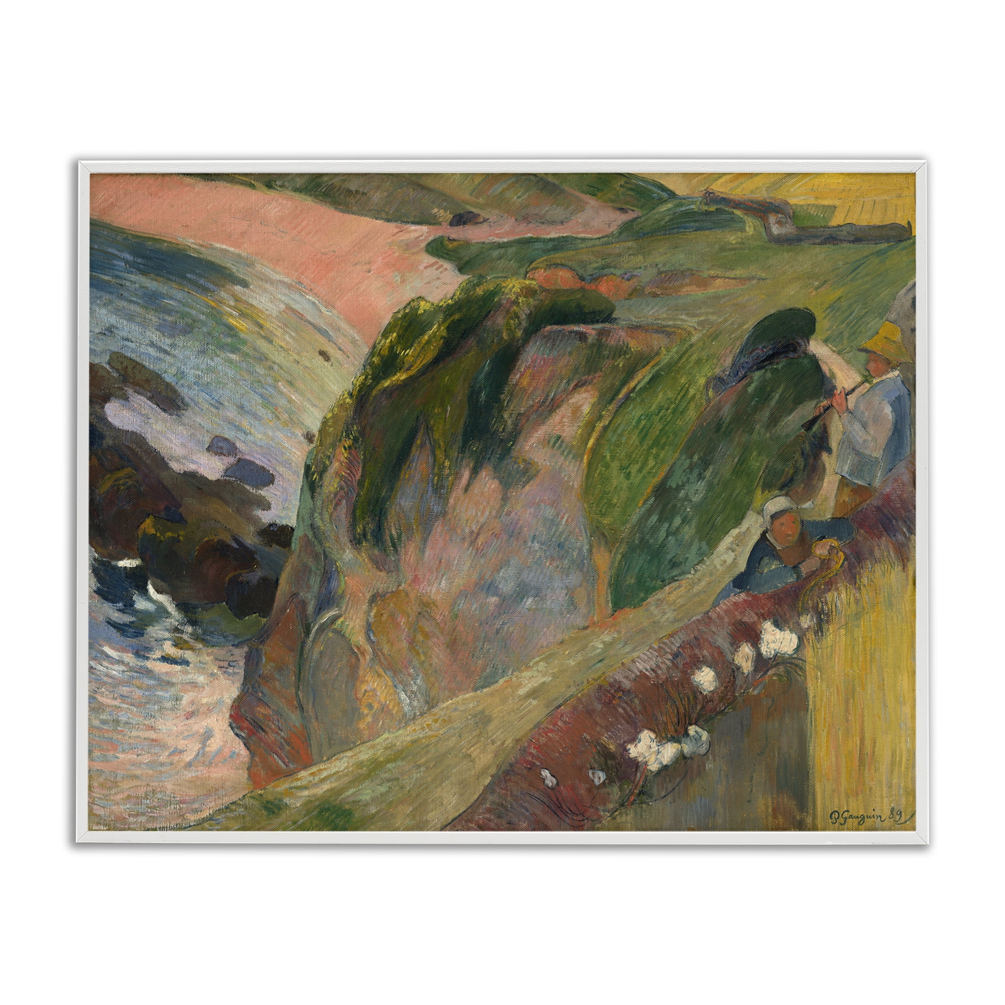 Stupell Industries Classic Gauguin Above The Sea Abstract Painting White Framed Art Print Wall Art, 14 x 11