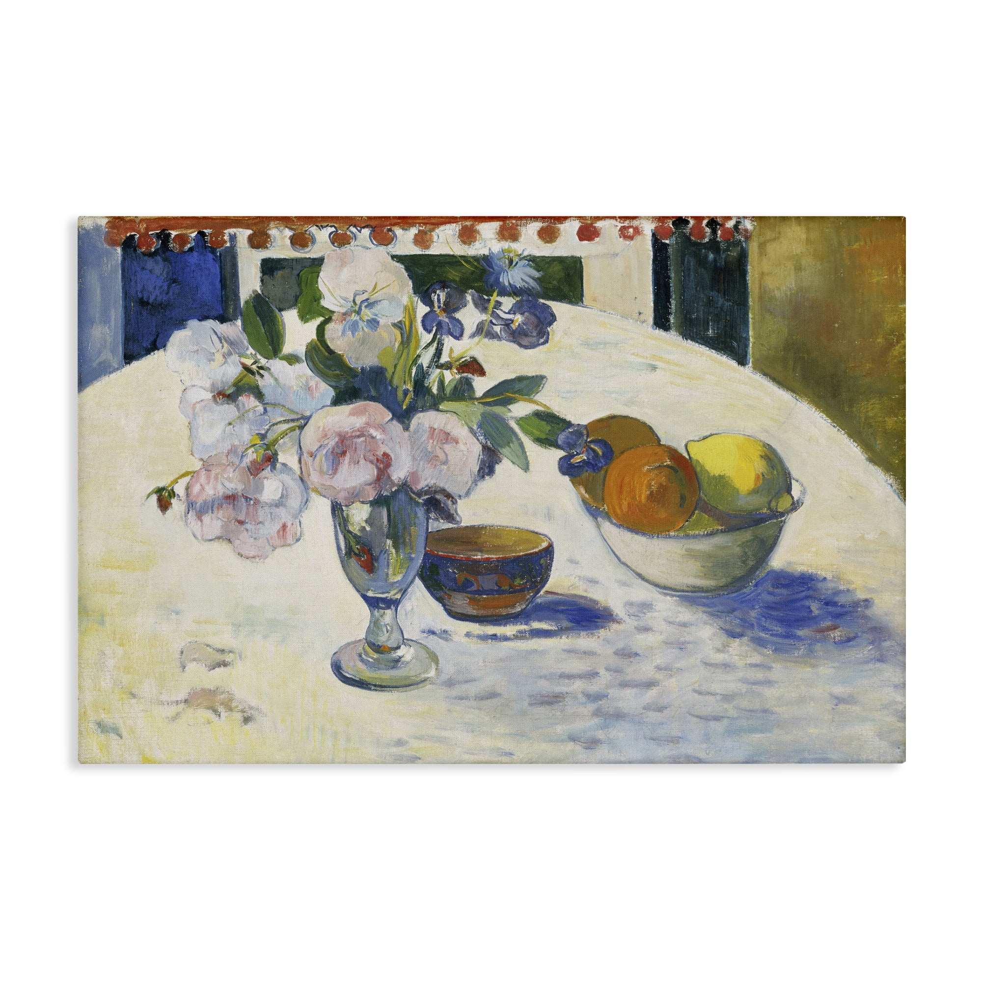 Stupell Industries Classic Gauguin Flowers & Fruit Bowl Food & Beverage Painting Wrapped Canvas Art Print Wall Art, 45 x 30