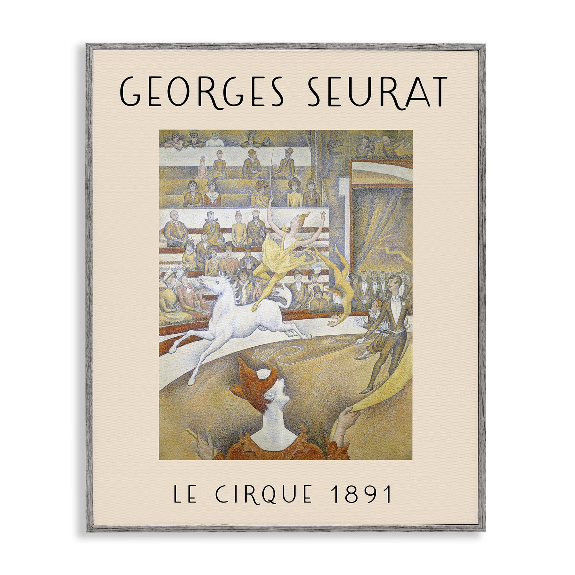 Stupell Industries Classic Georges Seurat People Painting Gray Framed Art Print Wall Art, 16 x 20