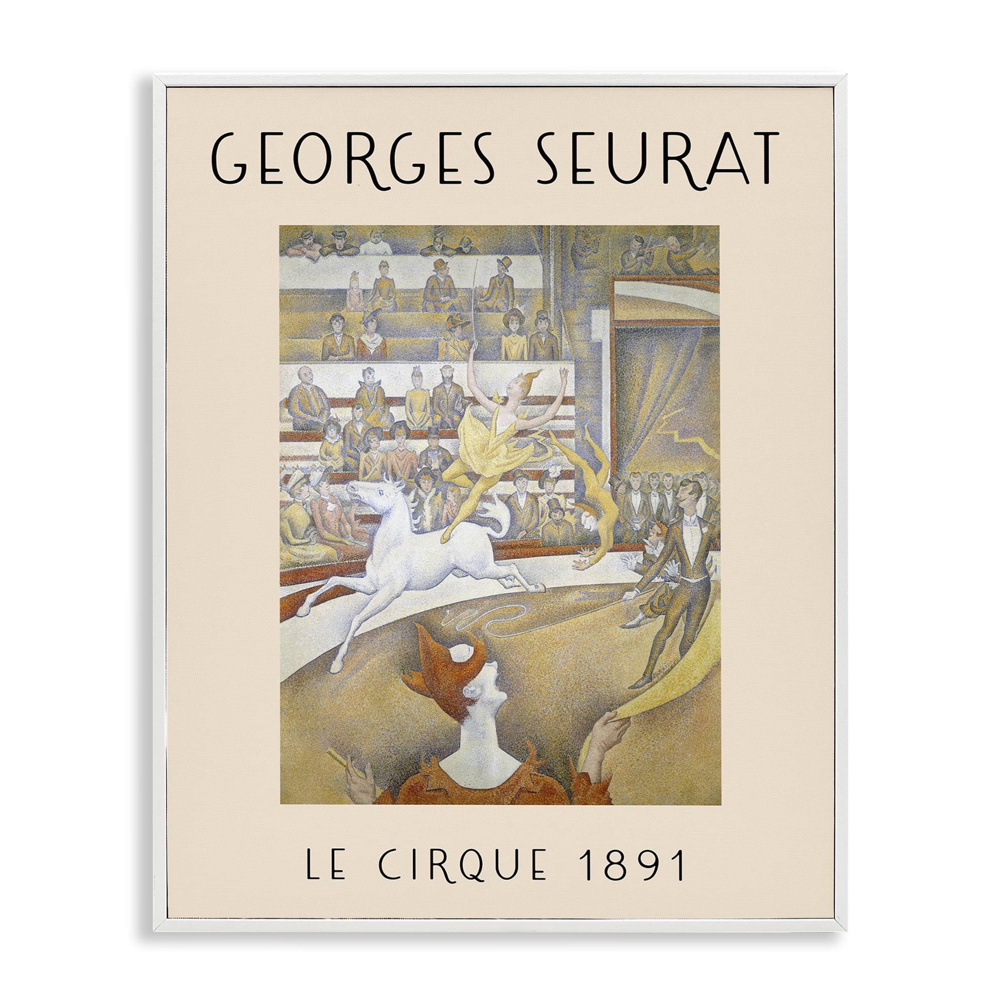 Stupell Industries Classic Georges Seurat People Painting White Framed Art Print Wall Art, 16 x 20