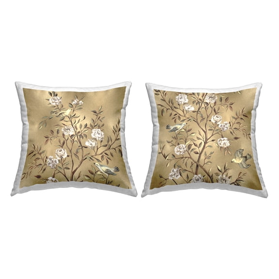 Stupell Industries Classic Glam Floral Tree Blossoms Printed Throw Pillow Design by Rene Campbell (Set of 2)