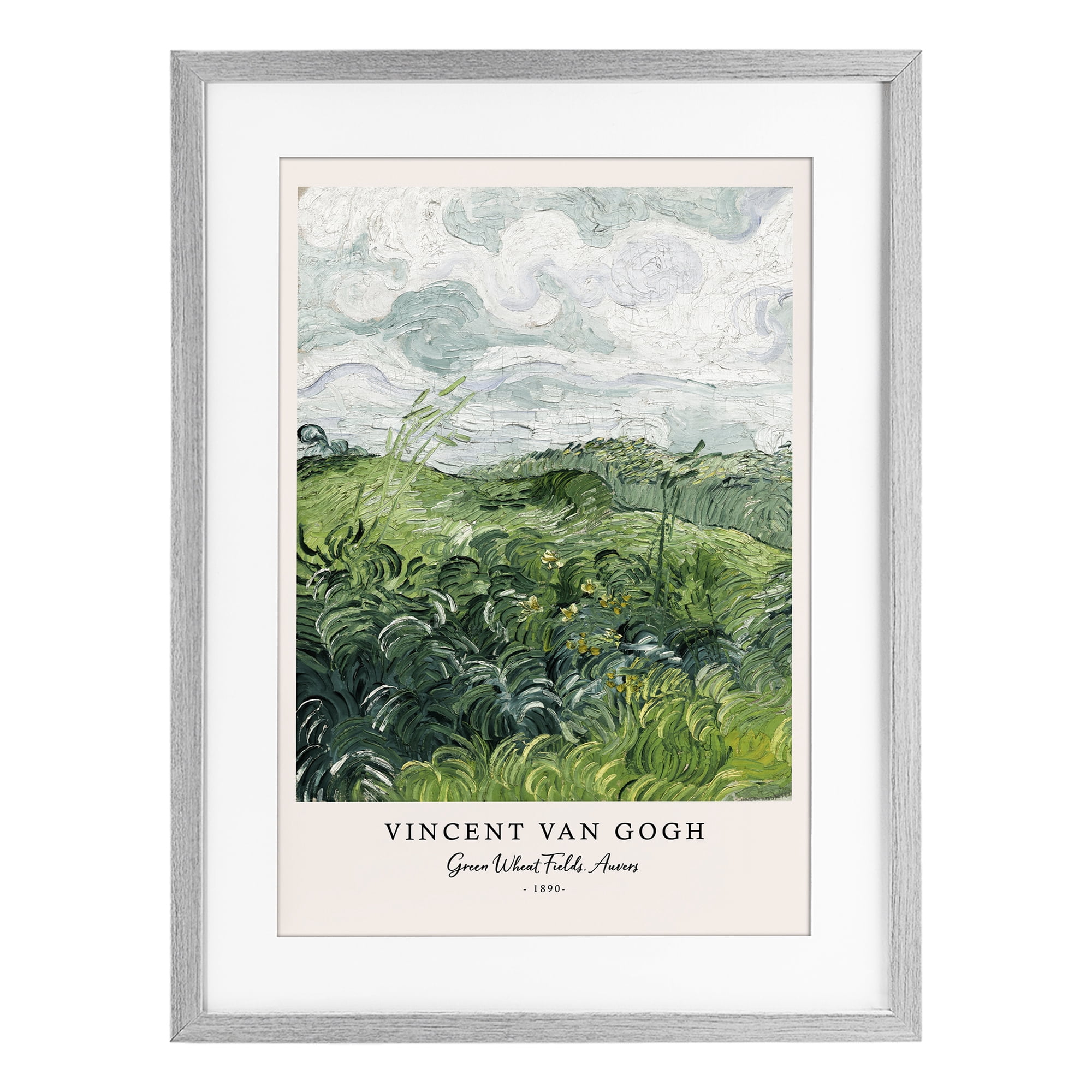 Stupell Industries Classic Green Wheat Fields Gray Framed Print Under Glass, design by Vintage Hustle