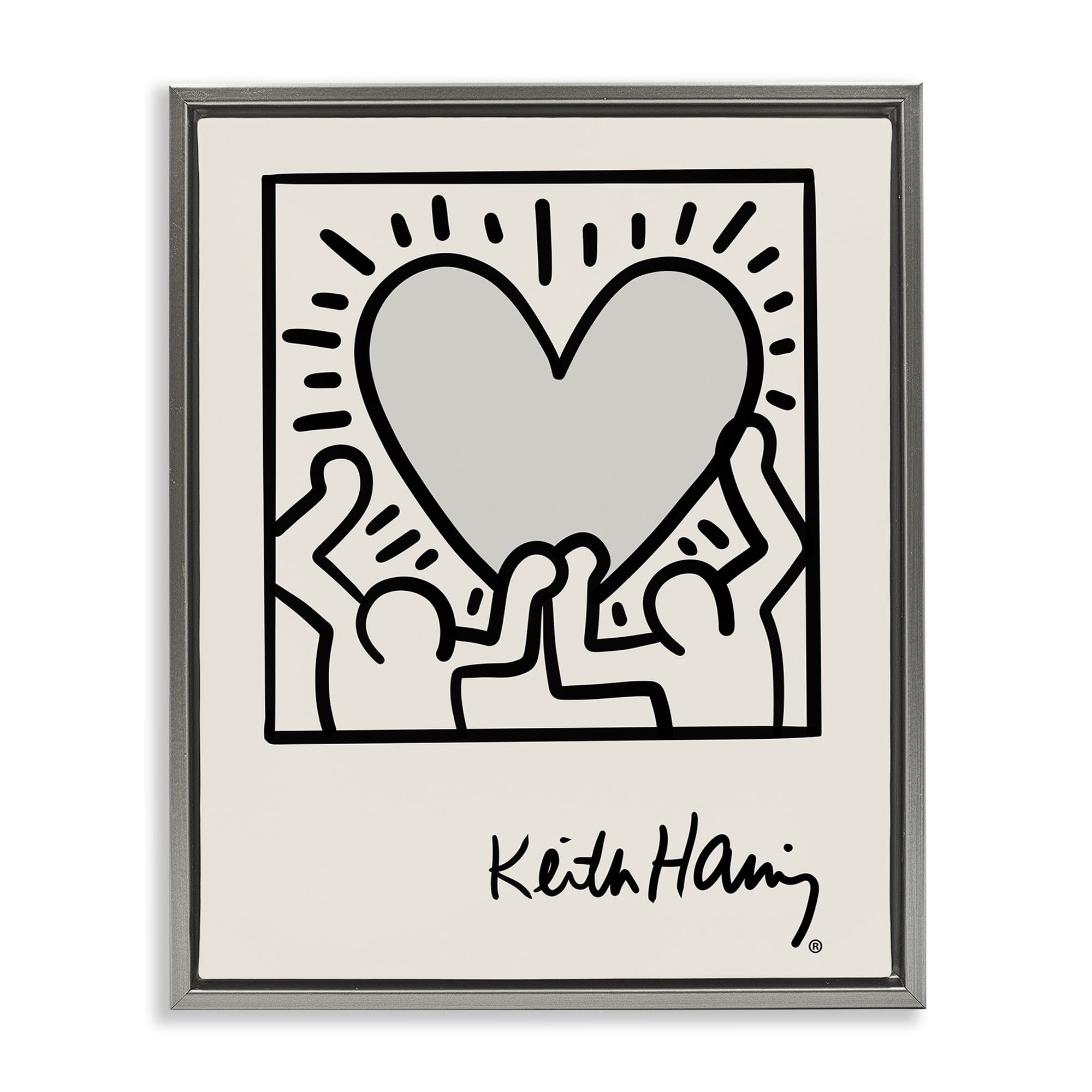 Stupell Industries Classic Heart Symbol Keith Haring Abstract Painting