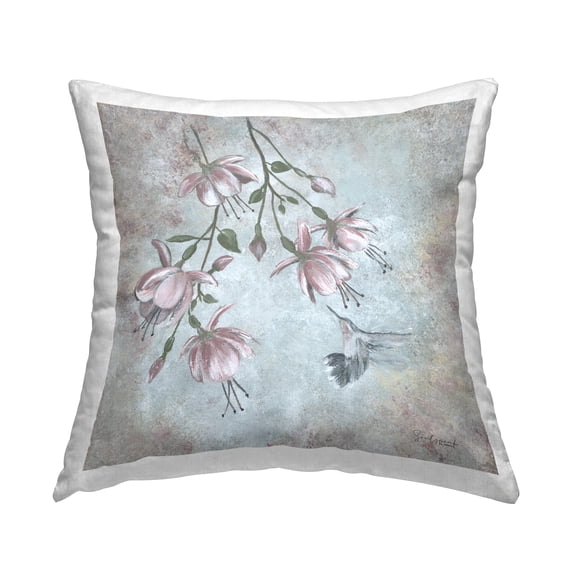 Stupell Industries Classic Hummingbird Pink Blossoms Printed Throw Pillow Design by Soulspeak & Sawdust