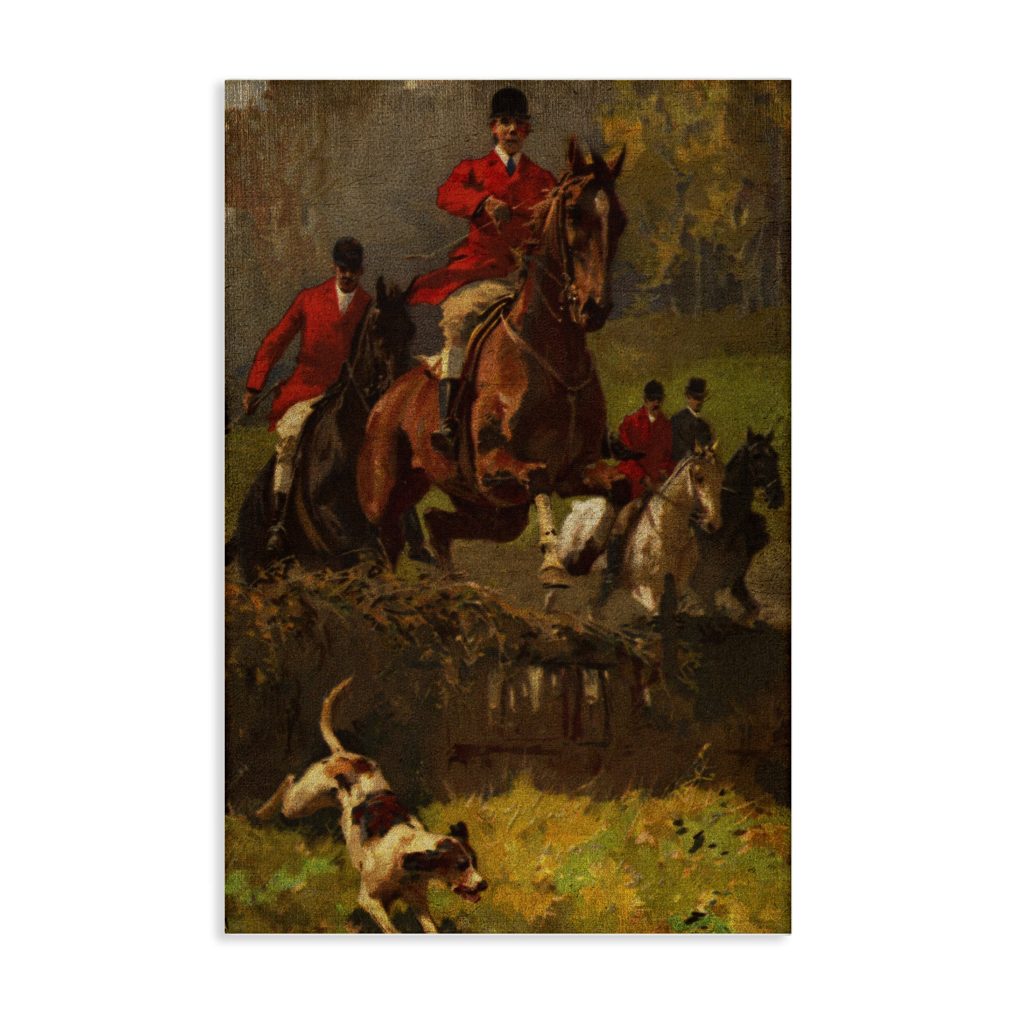 Stupell Industries Classic Hunting Dog Scene People Painting Wrapped Canvas Art Print Wall Art, 24 x 36