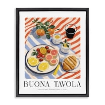Stupell Industries Classic Italian Fruit Plate Food & Beverage Painting Black Floater Framed Canvas Art Print Wall Art, 17 x 21