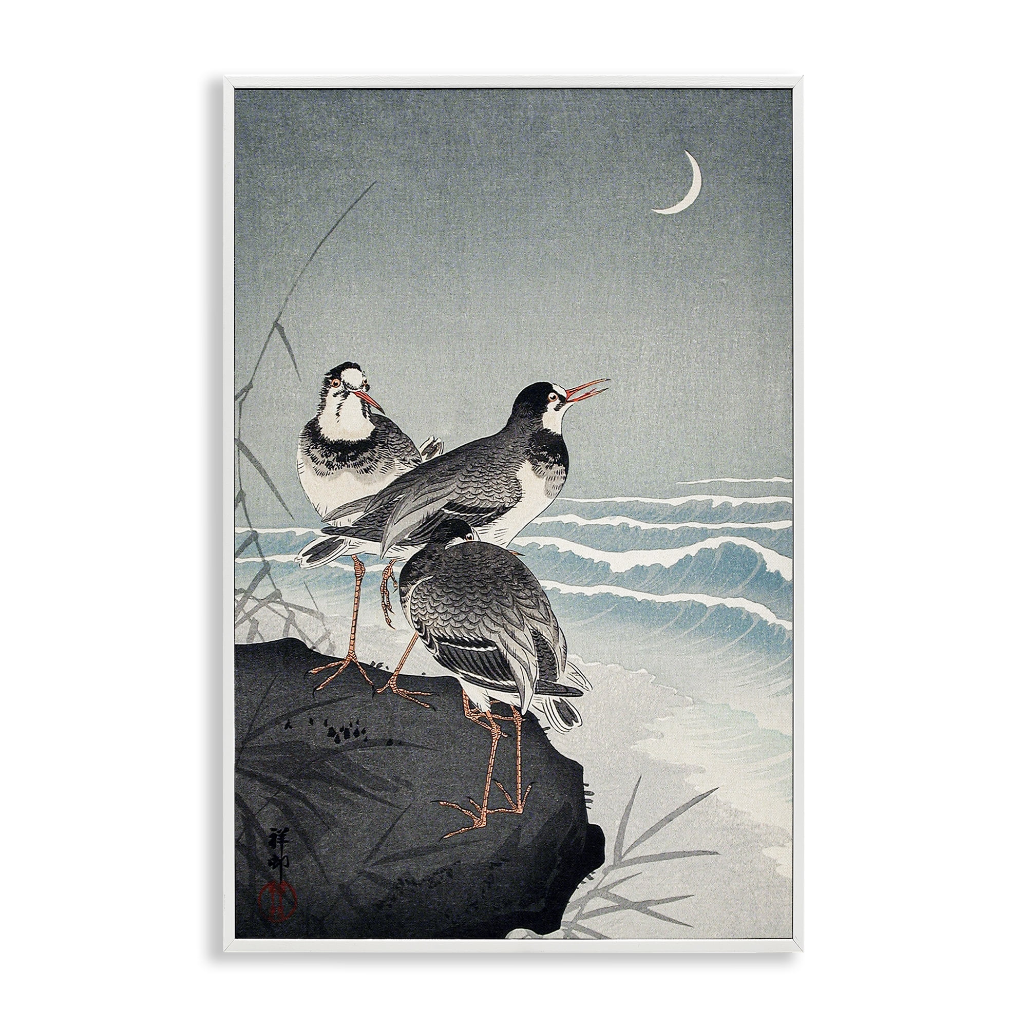 Stupell Industries Classic Japanese Birds Animals Painting White Framed Art Print Wall Art, 12 x 18