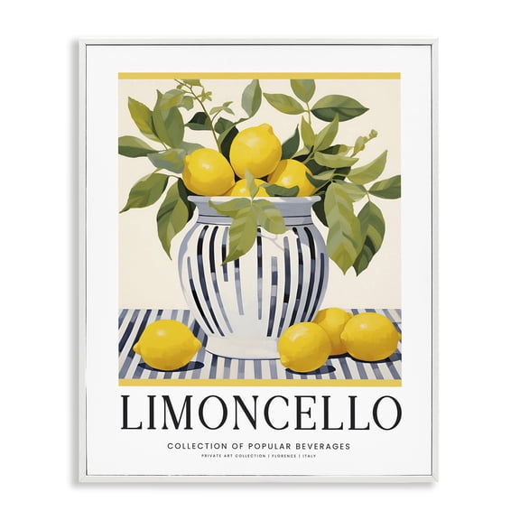 Stupell Industries Classic Kitchen Lemons Vase Food & Beverage Painting White Framed Art Print Wall Art, 16 x 20