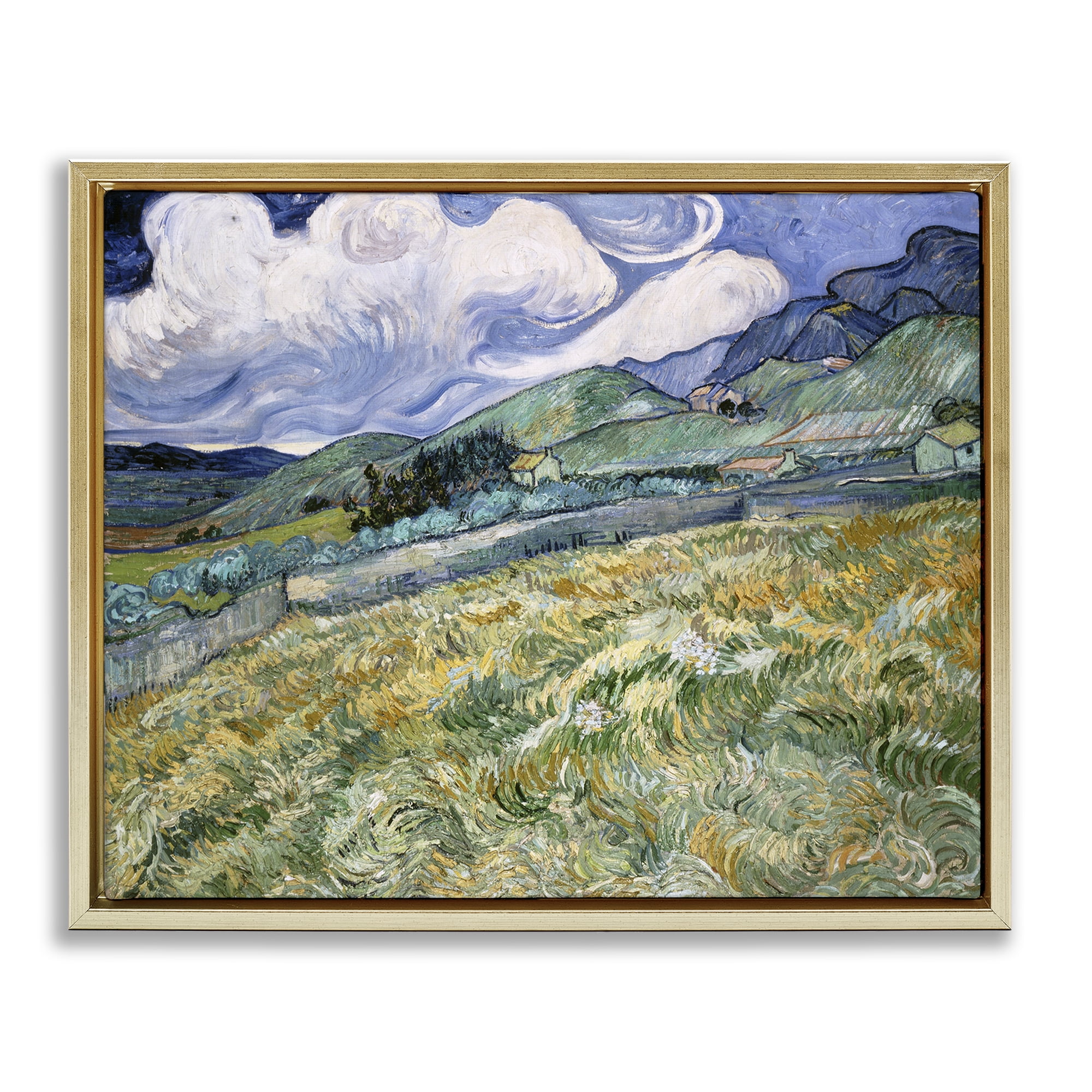 Stupell Industries Classic Landscape From Saint Remy Landscape & Nature Painting Gold Floater Framed Canvas Art Print Wall Art, 31 x 25