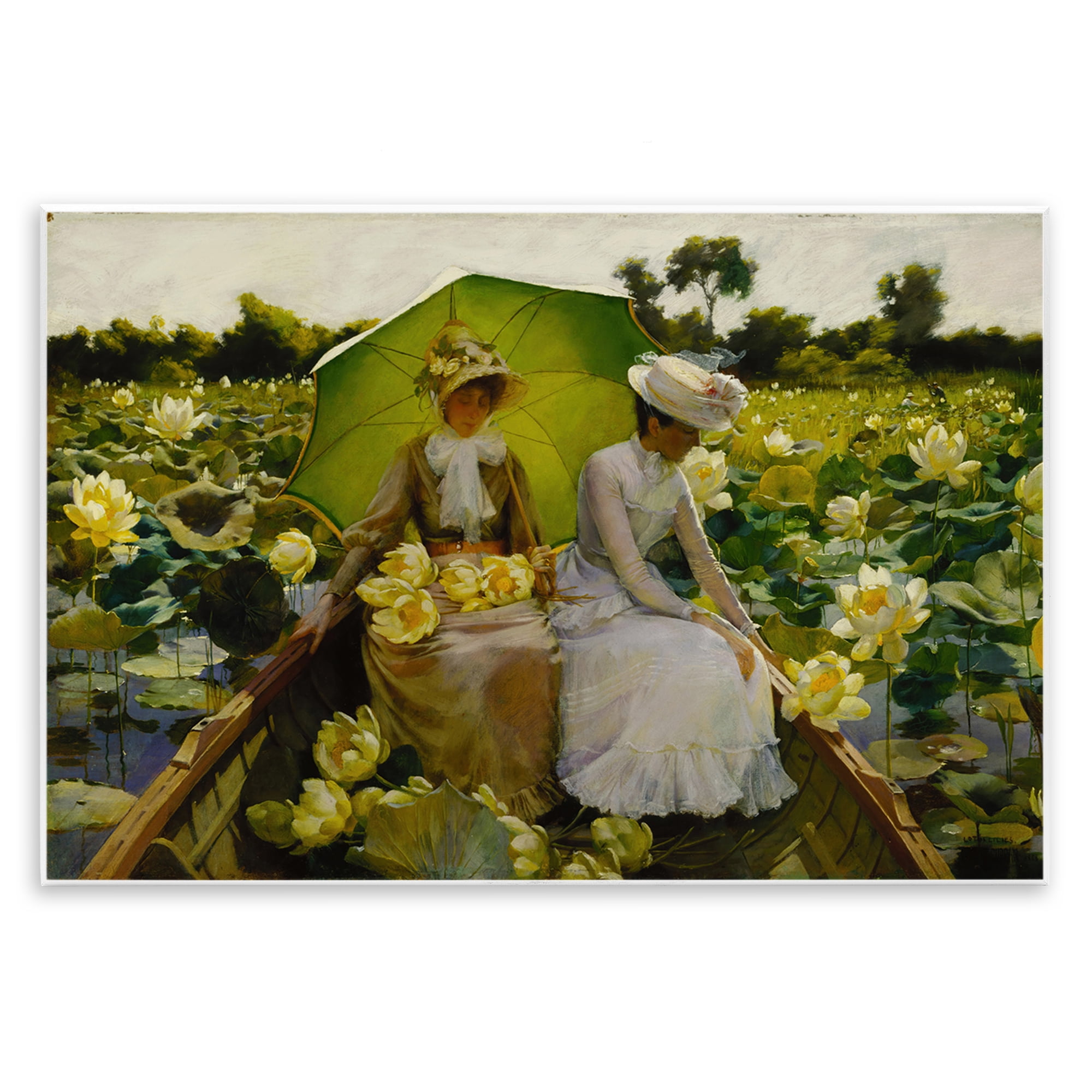 Stupell Industries Classic Lotus Lilies Portrait People Painting Unframed Art Print Wall Art, 19 x 13
