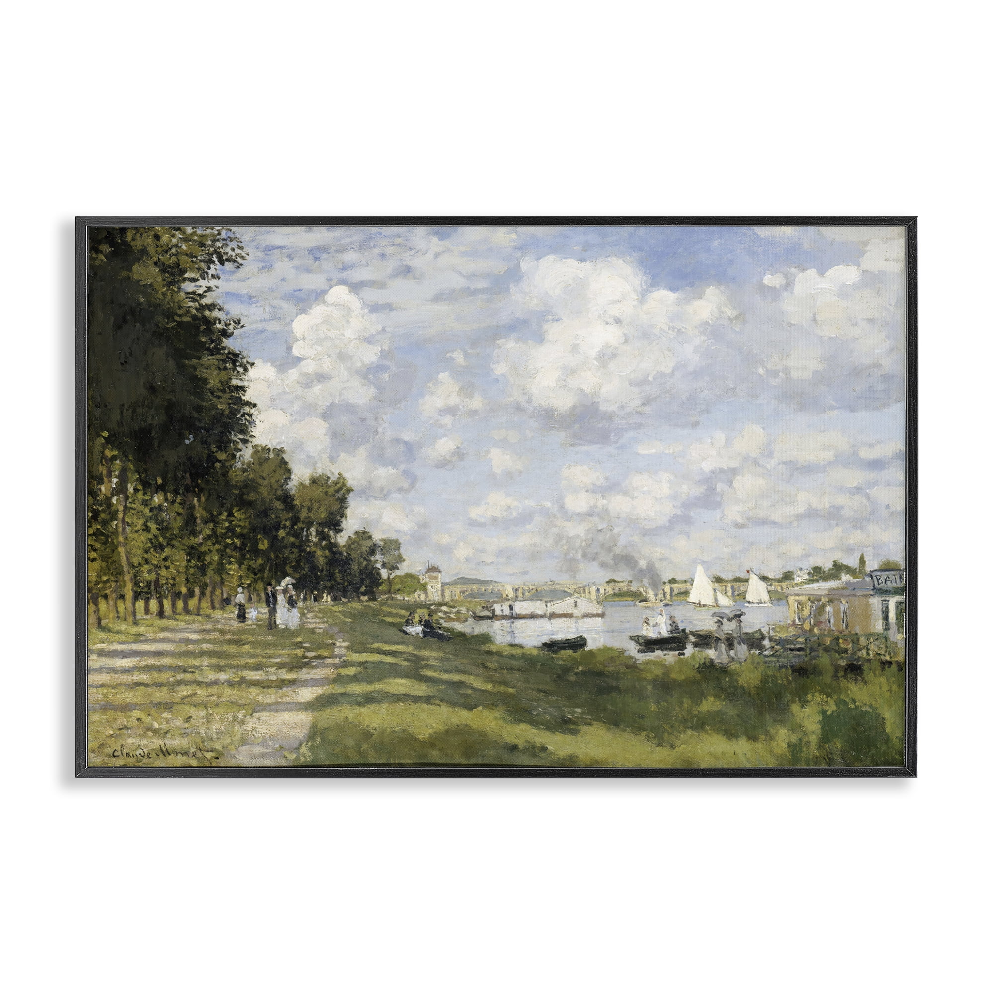 Stupell Industries Classic Monet Bassin d'Argenteuil Landscape & Nature Painting Black Framed Art Print Wall Art, 18 x 12