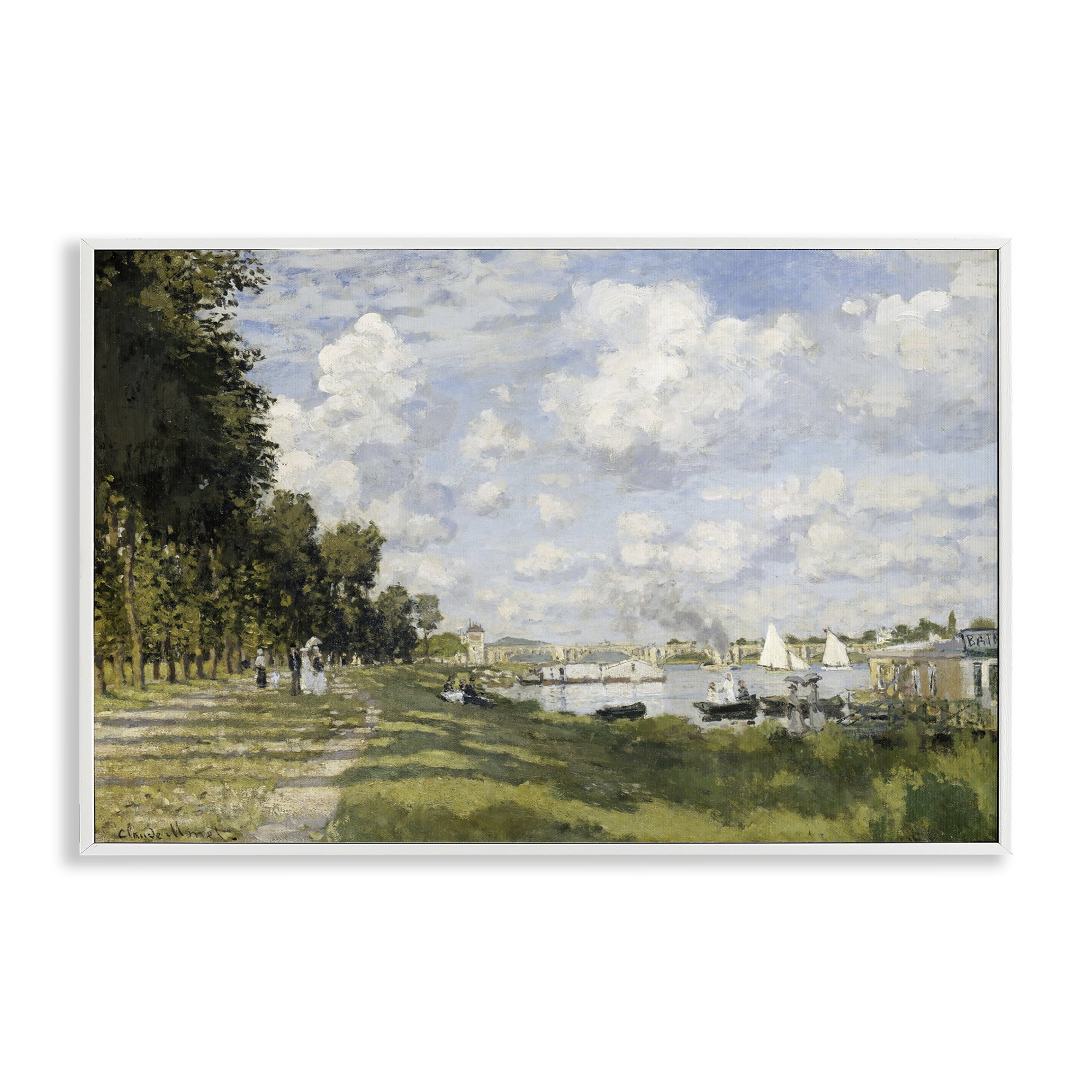 Stupell Industries Classic Monet Bassin d'Argenteuil Landscape & Nature Painting White Framed Art Print Wall Art, 24 x 16