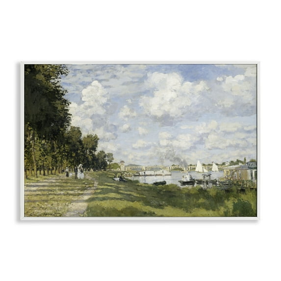 Stupell Industries Classic Monet Bassin d'Argenteuil Landscape & Nature Painting White Framed Art Print Wall Art, 24 x 16
