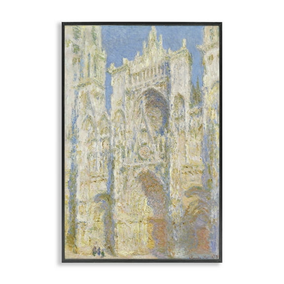 Stupell Industries Classic Monet Cathedral Façade Buildings & Architecture Painting Black Framed Art Print Wall Art, 12 x 18