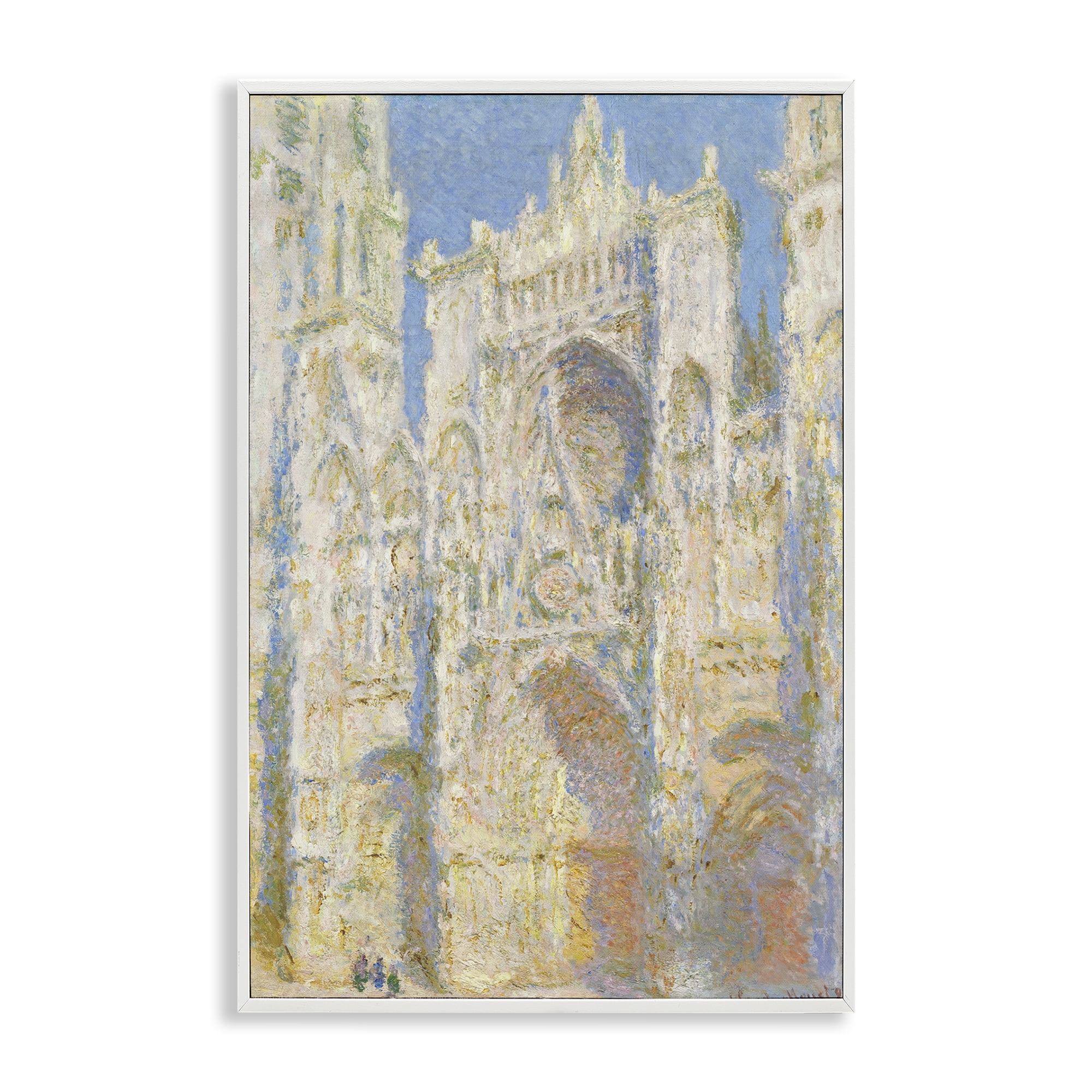 Stupell Industries Classic Monet Cathedral Façade Buildings & Architecture Painting White Framed Art Print Wall Art, 12 x 18
