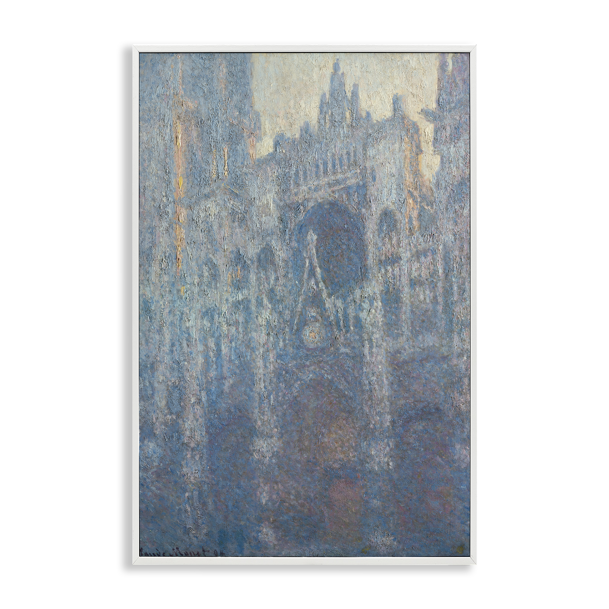 Stupell Industries Classic Monet Cathedral in Morning Buildings & Architecture Painting White Framed Art Print Wall Art, 20 x 30