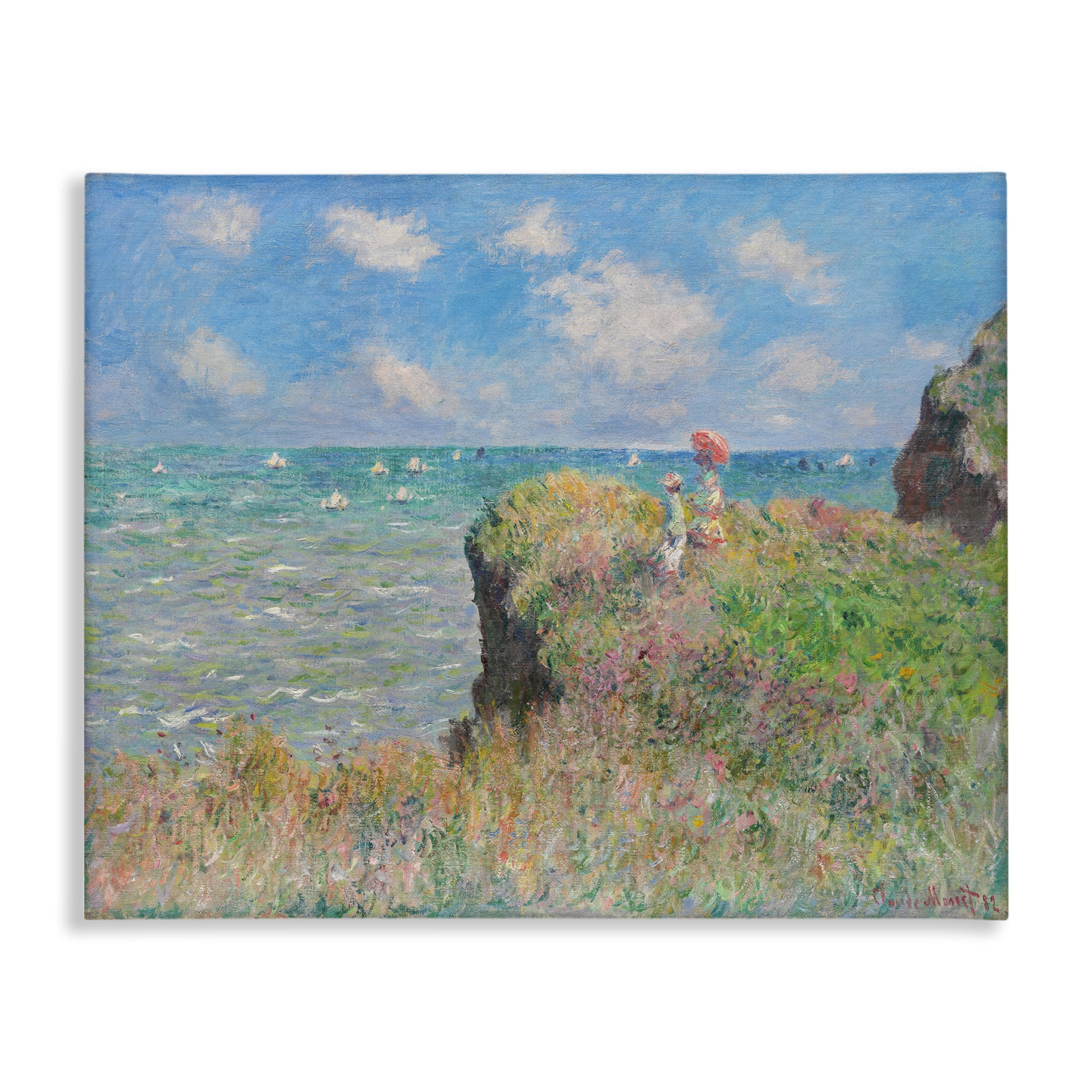 Stupell Industries Classic Monet Cliff Walk Landscape & Nature Painting Wrapped Canvas Art Print Wall Art, 48 x 36