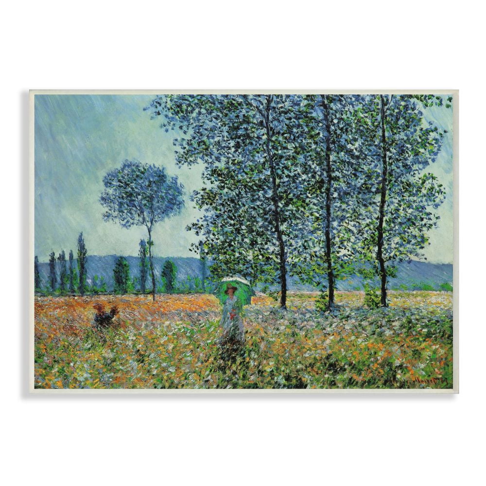 Stupell Industries Classic Monet Felder Painting Woman with Parasol Unframed Art Print Wall Art, 13x19, by Claude Monet