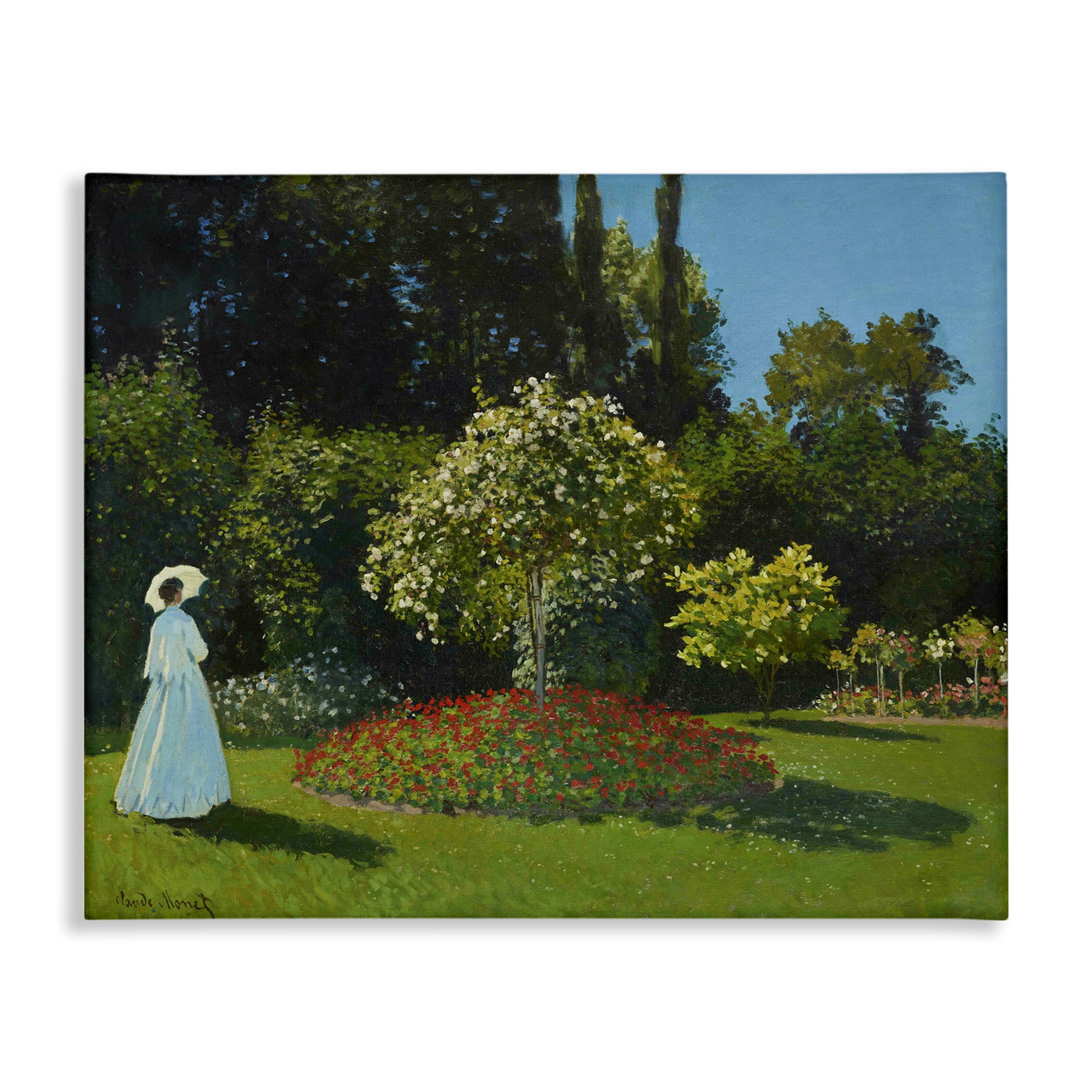Stupell Industries Classic Monet Lady in Garden Landscape & Nature Painting Wrapped Canvas Art Print Wall Art, 40 x 30