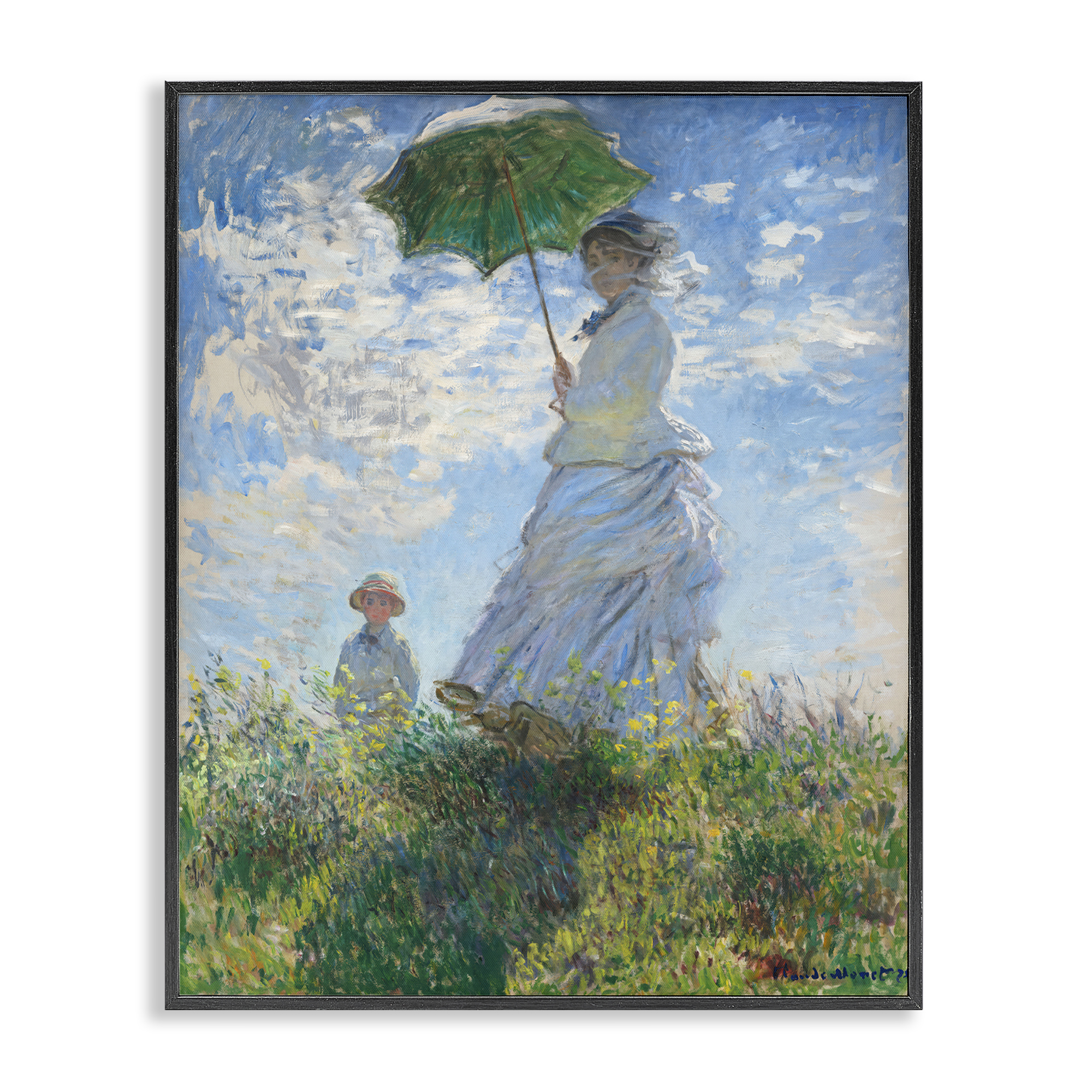 Stupell Industries Classic Monet Madame & Son People Painting Black Framed Art Print Wall Art, 16 x 20