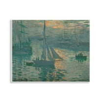 Stupell Industries Classic Monet Marine Sunrise Transportation Painting Unframed Art Print Wall Art, 14 x 11