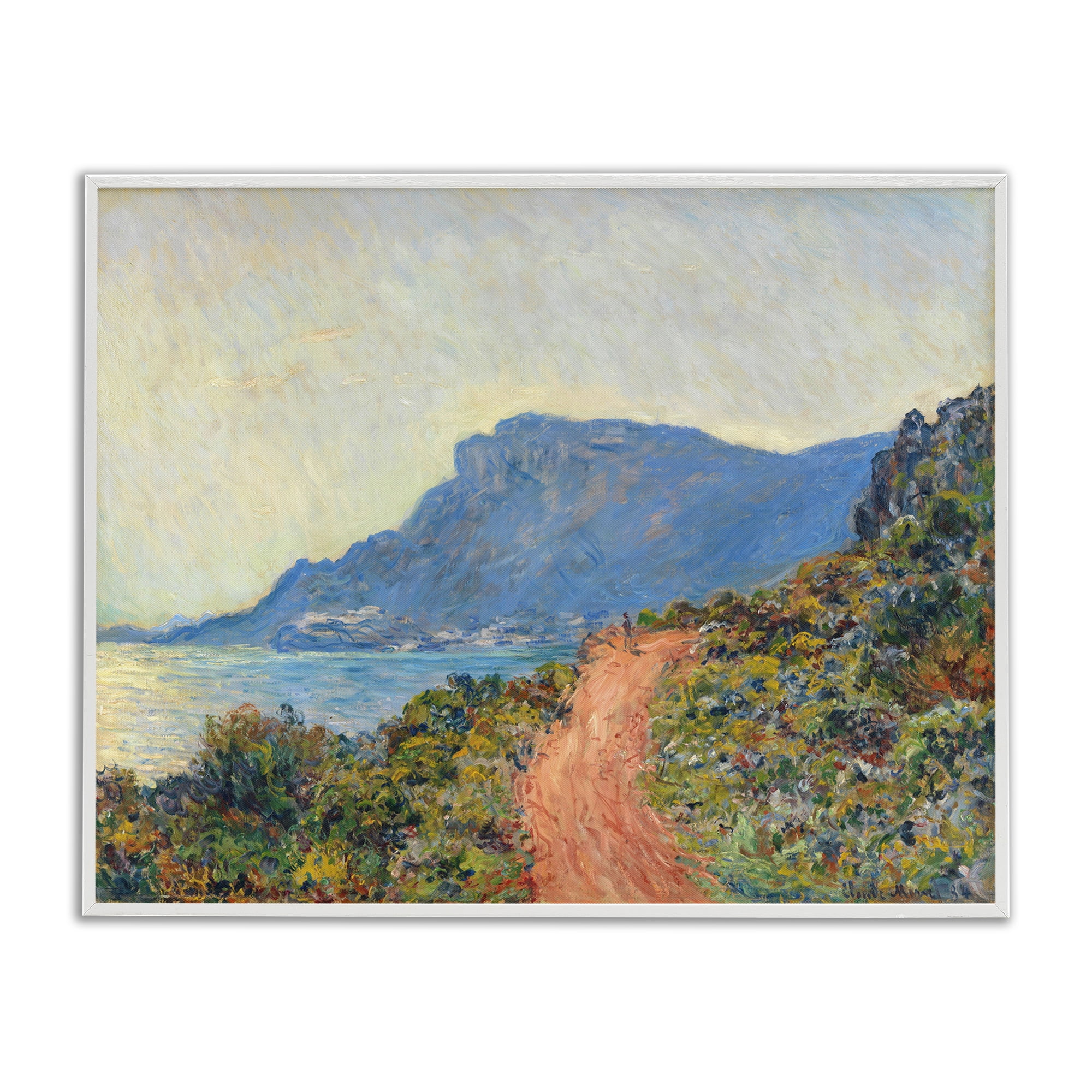 Stupell Industries Classic Monet Mountain Landscape Landscape & Nature Painting White Framed Art Print Wall Art, 14 x 11
