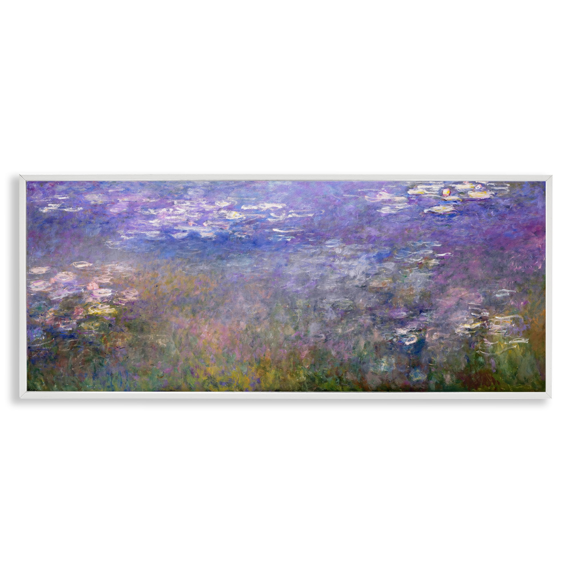 Stupell Industries Classic Monet Pond Lilies Landscape & Nature Painting White Framed Art Print Wall Art, 24 x 10