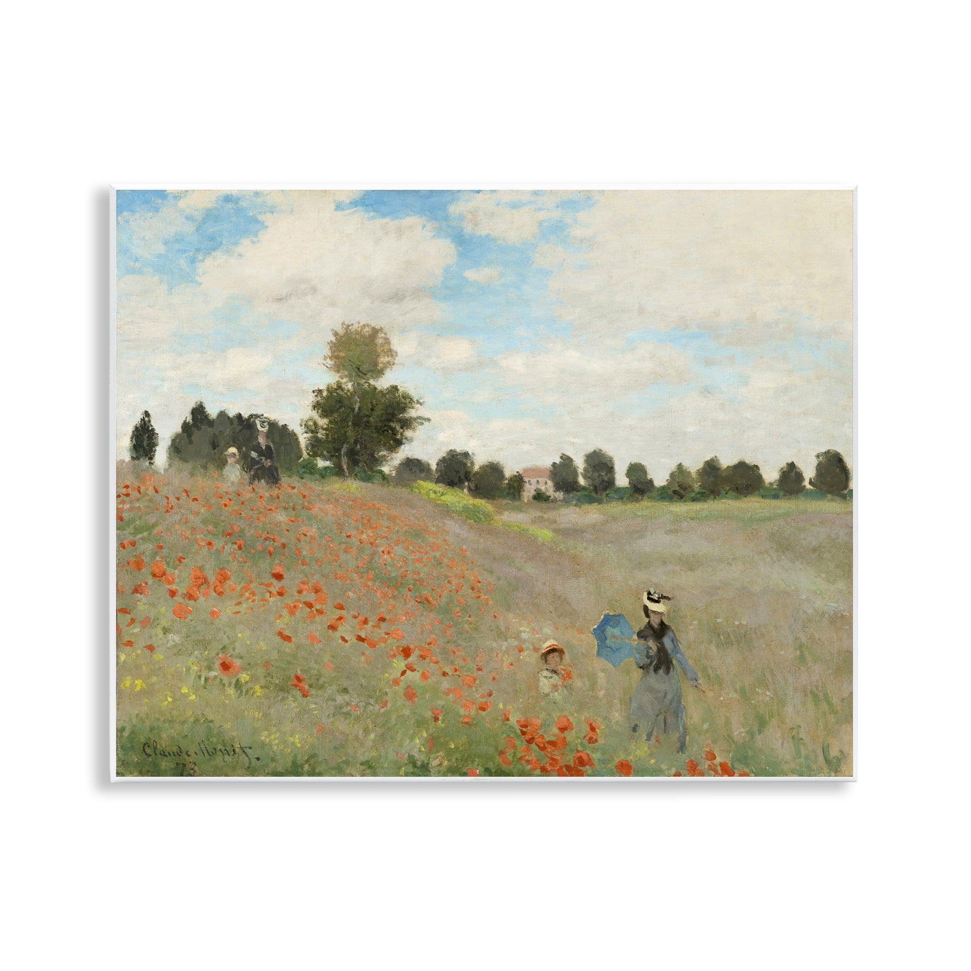 Stupell Industries Classic Monet Poppy Field Landscape & Nature Painting Unframed Art Print Wall Art, 14 x 11