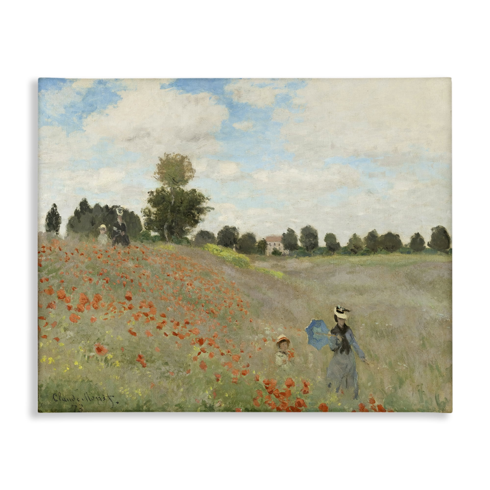 Stupell Industries Classic Monet Poppy Field Landscape & Nature Painting Wrapped Canvas Art Print Wall Art, 30 x 24