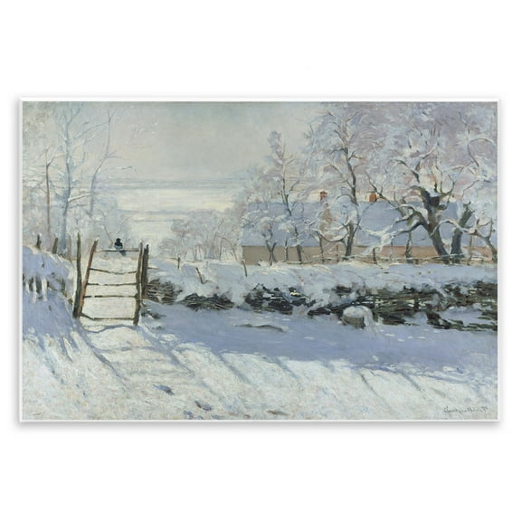 Stupell Industries Classic Monet The Magpie Landscape & Nature Painting Unframed Art Print Wall Art, 15 x 10