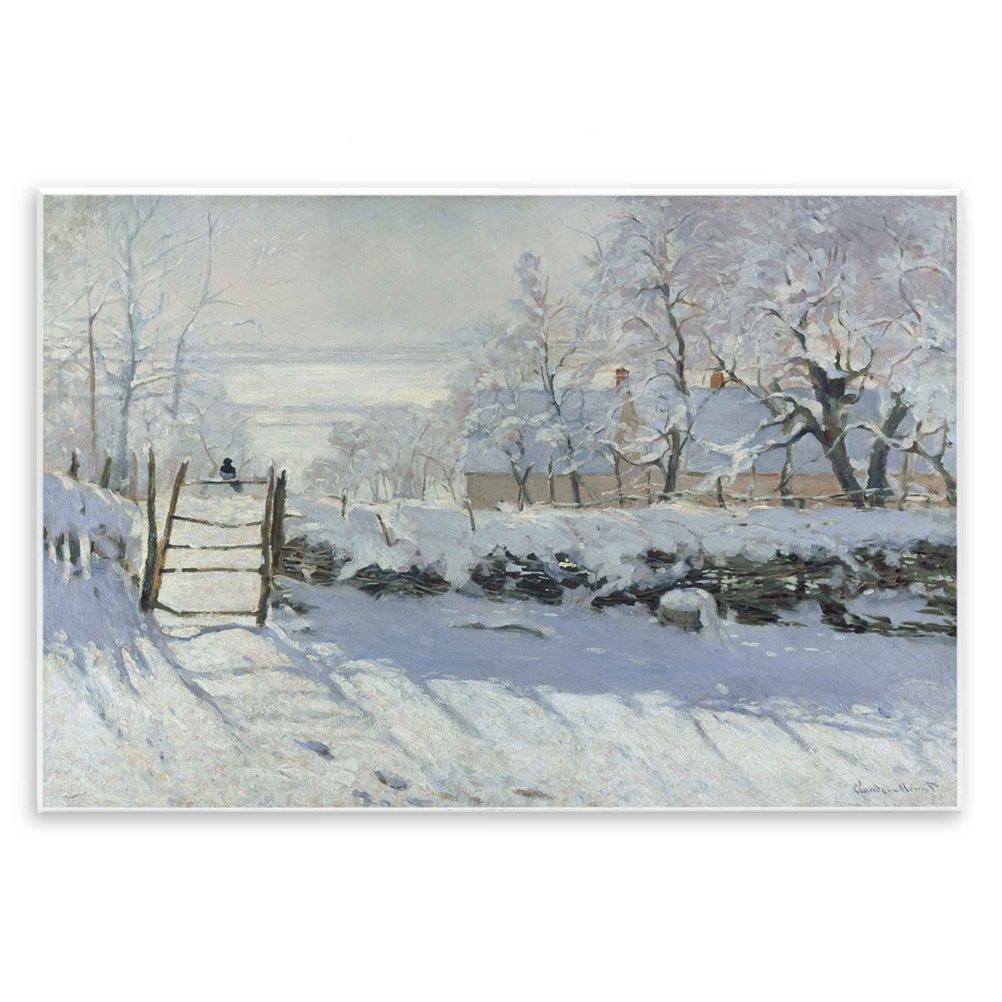 Stupell Industries Classic Monet The Magpie Landscape & Nature Painting Unframed Art Print Wall Art, 19 x 13