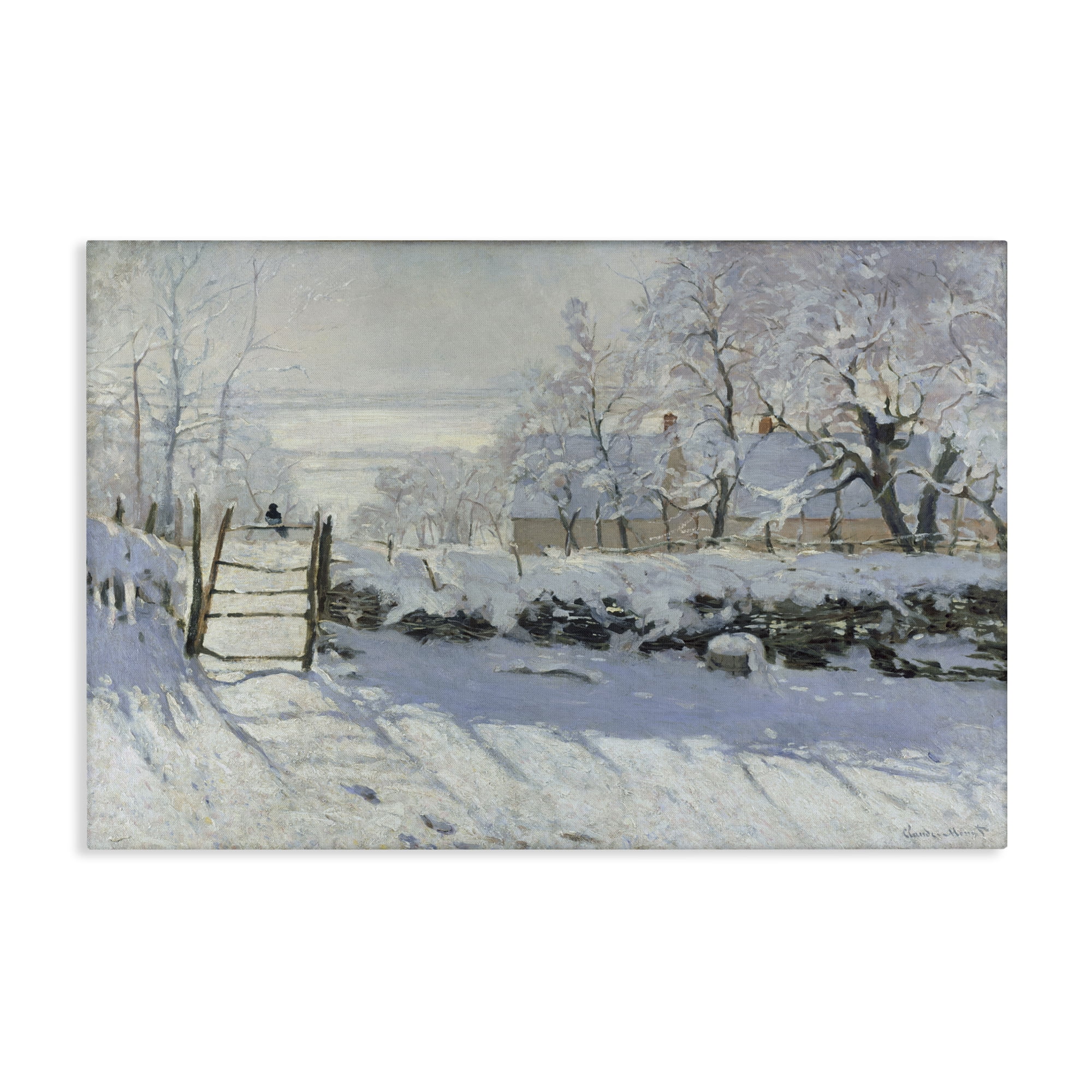 Stupell Industries Classic Monet The Magpie Landscape & Nature Painting Wrapped Canvas Art Print Wall Art, 45 x 30