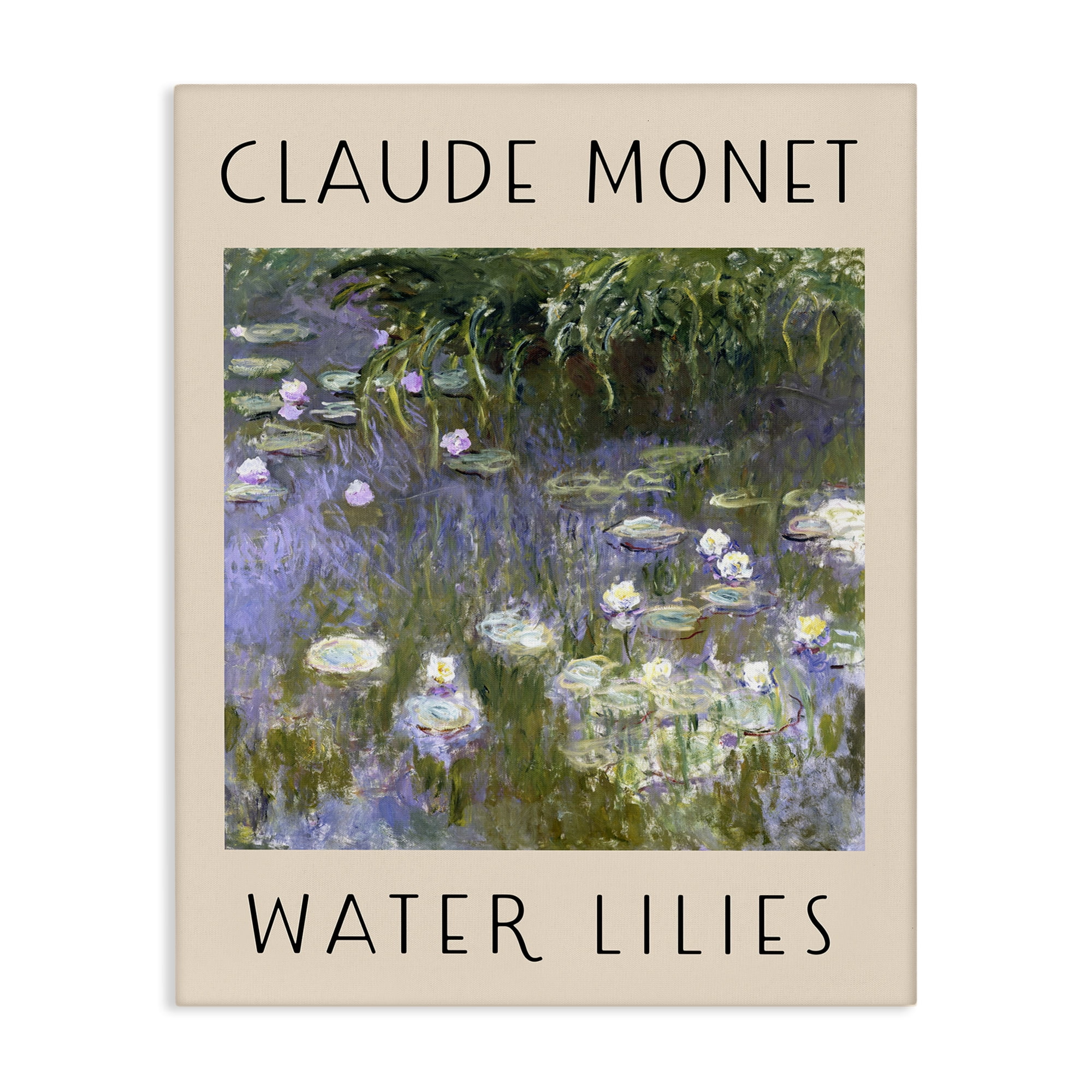 Stupell Industries Classic Monet Water Lilies Landscape & Nature Painting Wrapped Canvas Art Print Wall Art, 24 x 30