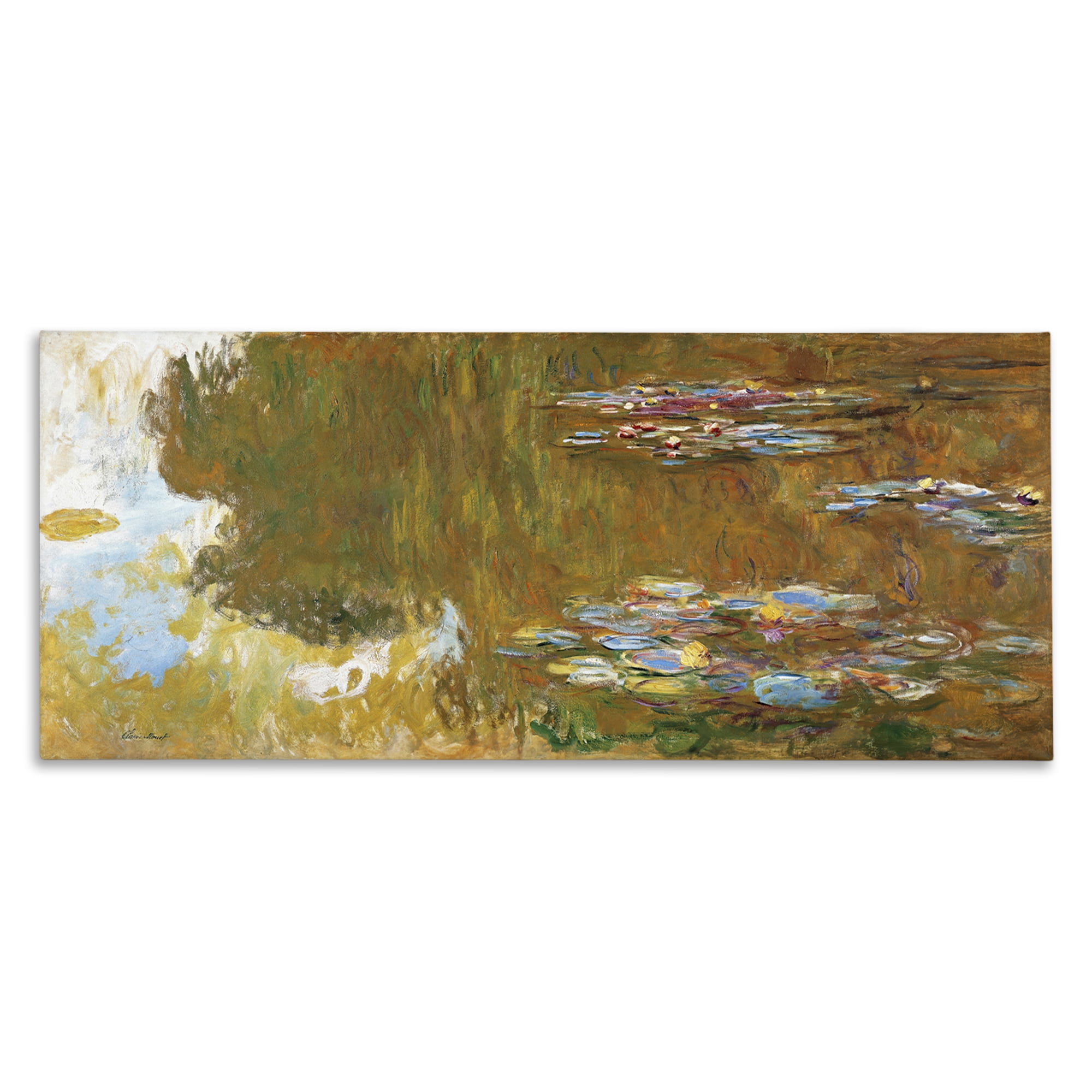 Stupell Industries Classic Monet Water Lily Pond Landscape & Nature Painting Wrapped Canvas Art Print Wall Art, 30 x 13
