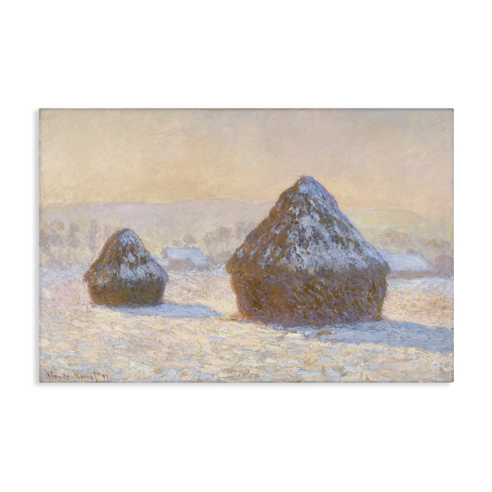 Stupell Industries Classic Monet Wheatstacks Landscape & Nature Painting Wrapped Canvas Art Print Wall Art, 30 x 20
