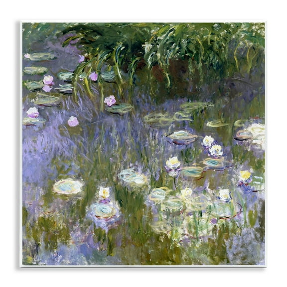 Stupell Industries Classic Monet White Water Lilies Landscape & Nature Painting Unframed Art Print Wall Art, 12 x 12