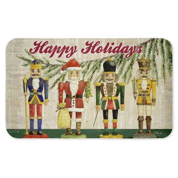Stupell Industries Classic Nutcrackers Happy Holidays Printed Anti-Fatigue Floor Mat, design by Paul Brent, 30"x18"