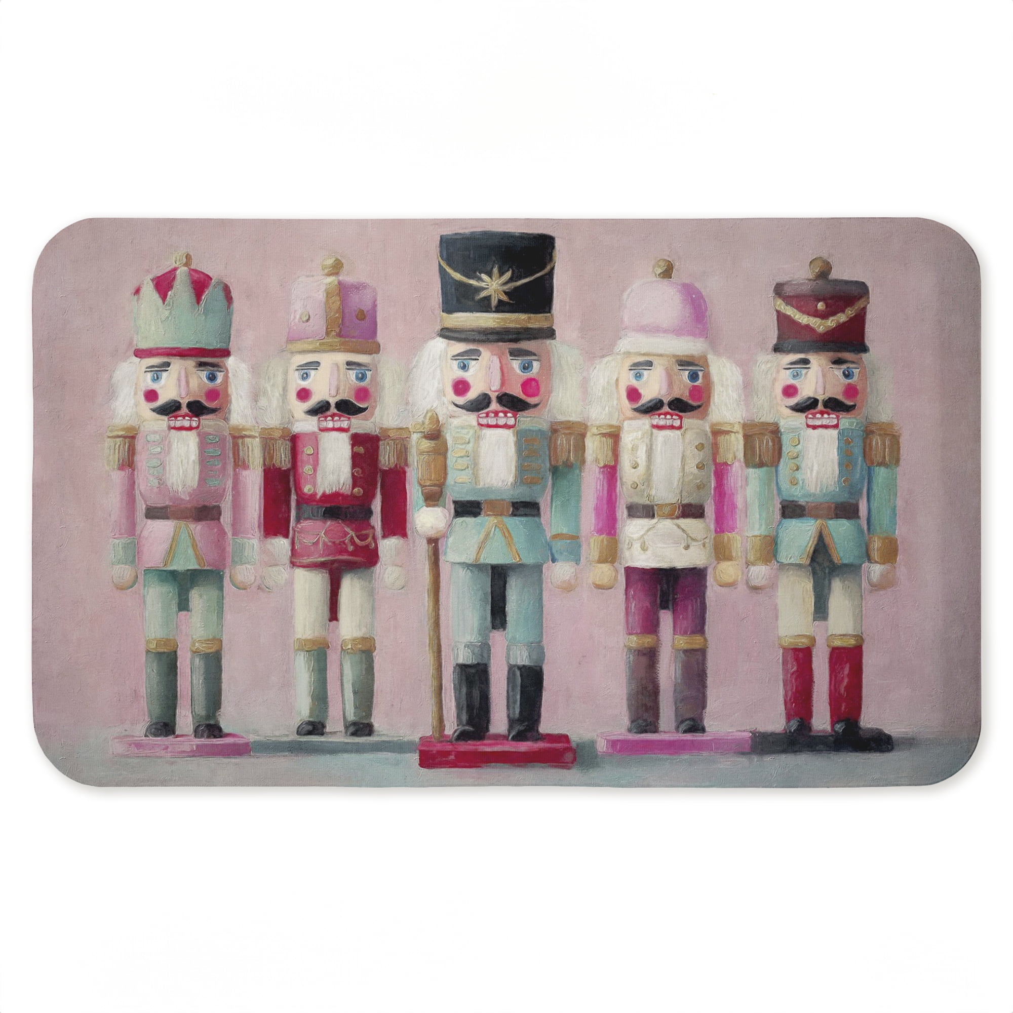 Stupell Industries Classic Nutcrackers on Pink Printed Anti-Fatigue Floor Mat, design by Nina Blue