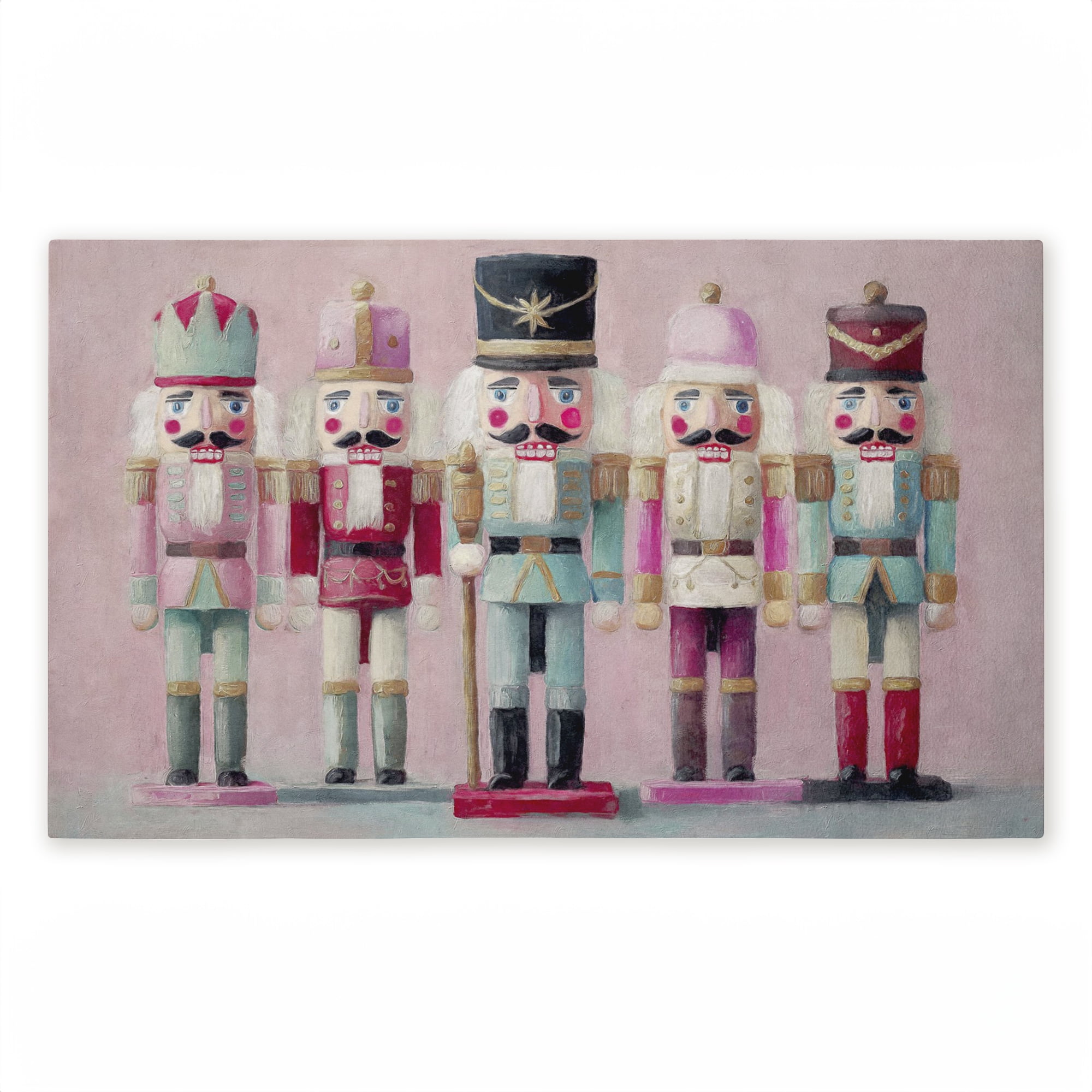Stupell Industries Classic Nutcrackers on Pink Printed Outdoor Door Floor Mat, design by Nina Blue