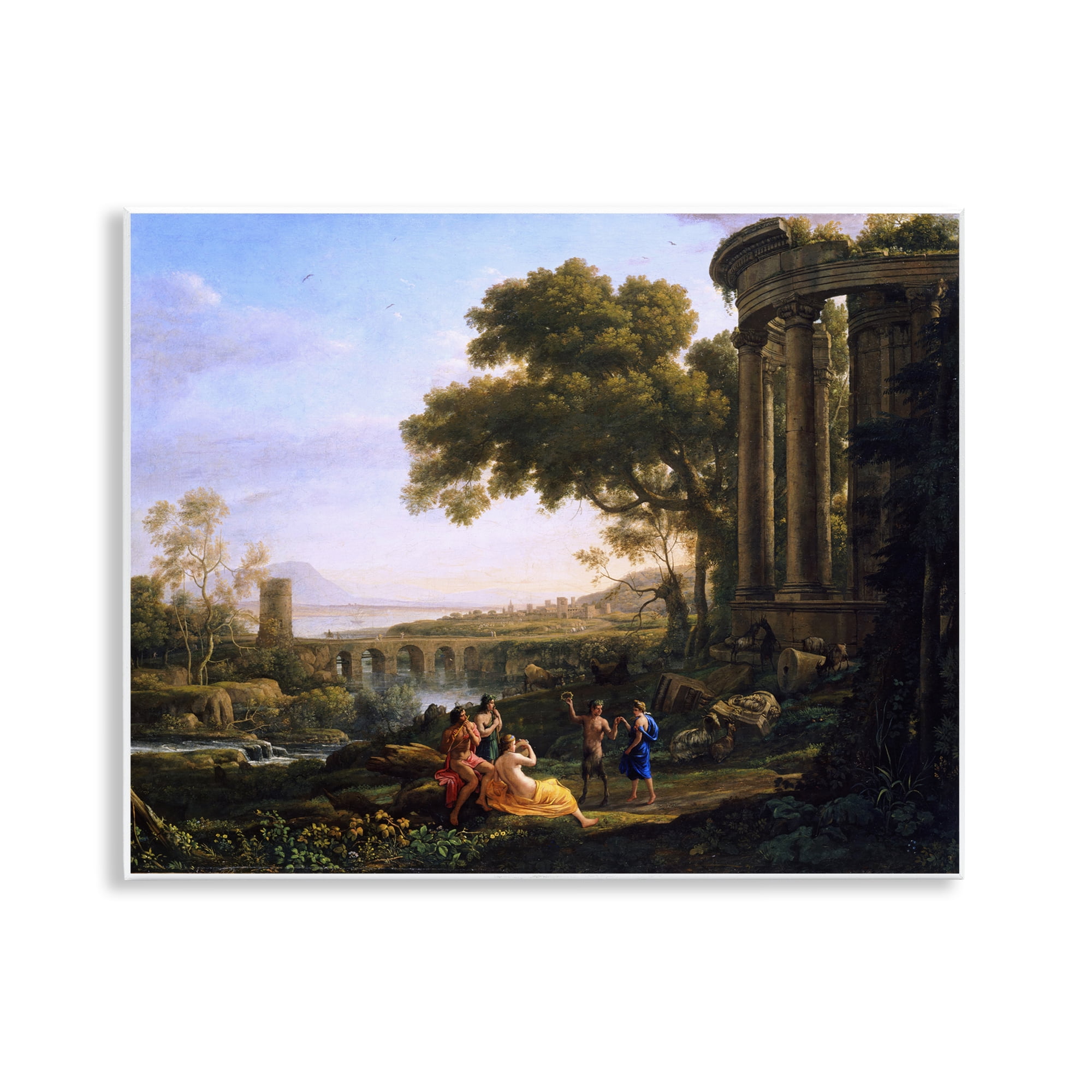 Stupell Industries Classic Nymph & Satyr Dancing Landscape & Nature Painting Unframed Art Print Wall Art, 14 x 11