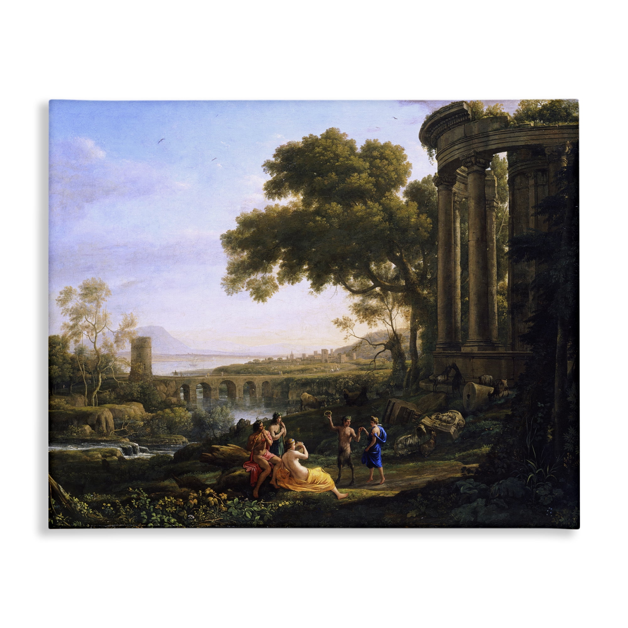 Stupell Industries Classic Nymph & Satyr Dancing Landscape & Nature Painting Wrapped Canvas Art Print Wall Art, 30 x 24