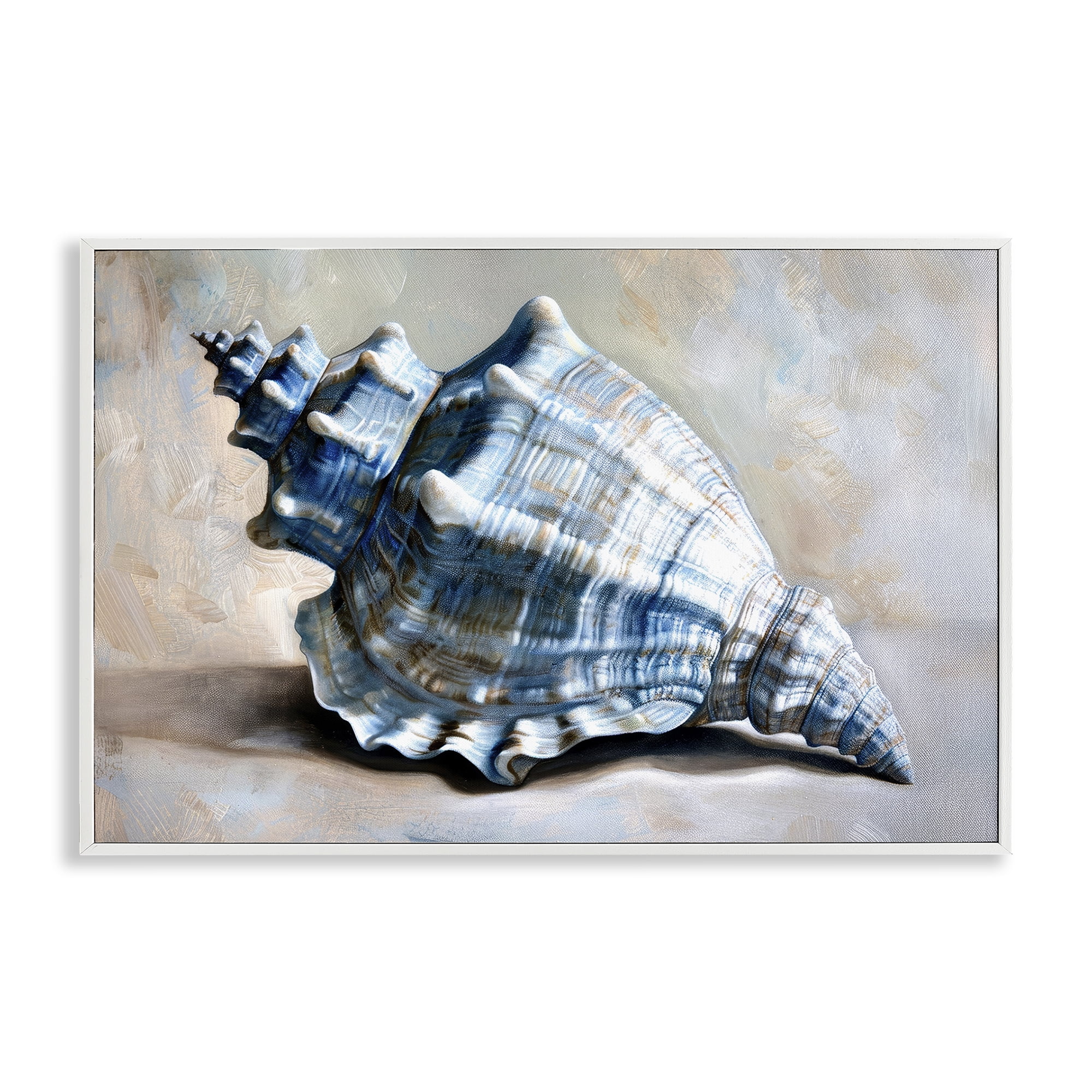 Stupell Industries Classic Ocean Conch Animals Painting White Framed Art Print Wall Art, 30 x 20