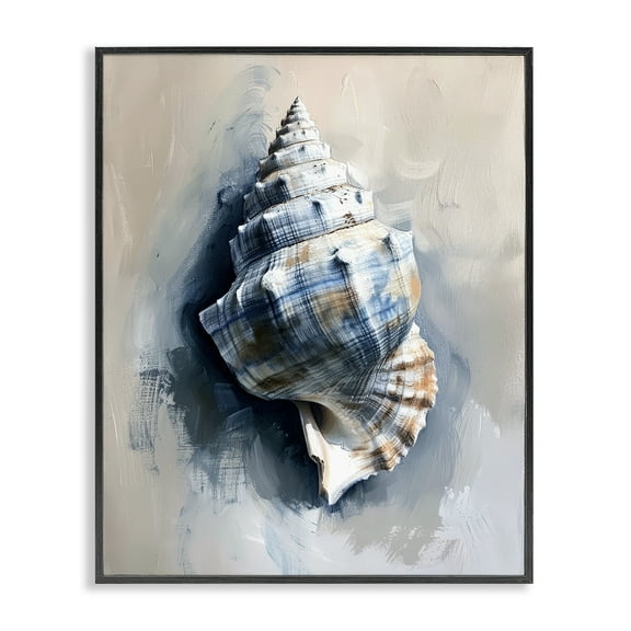 Stupell Industries Classic Ocean Shell Animals Painting Black Framed Art Print Wall Art, 11 x 14