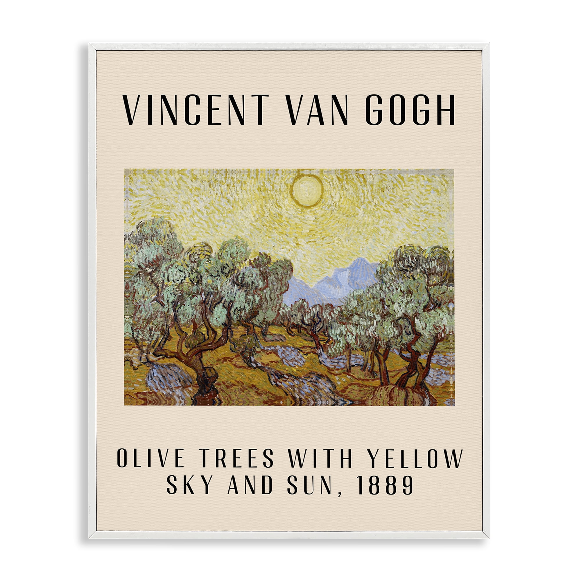 Stupell Industries Classic Olive Trees Van Gogh Landscape & Nature Painting White Framed Art Print Wall Art, 11 x 14